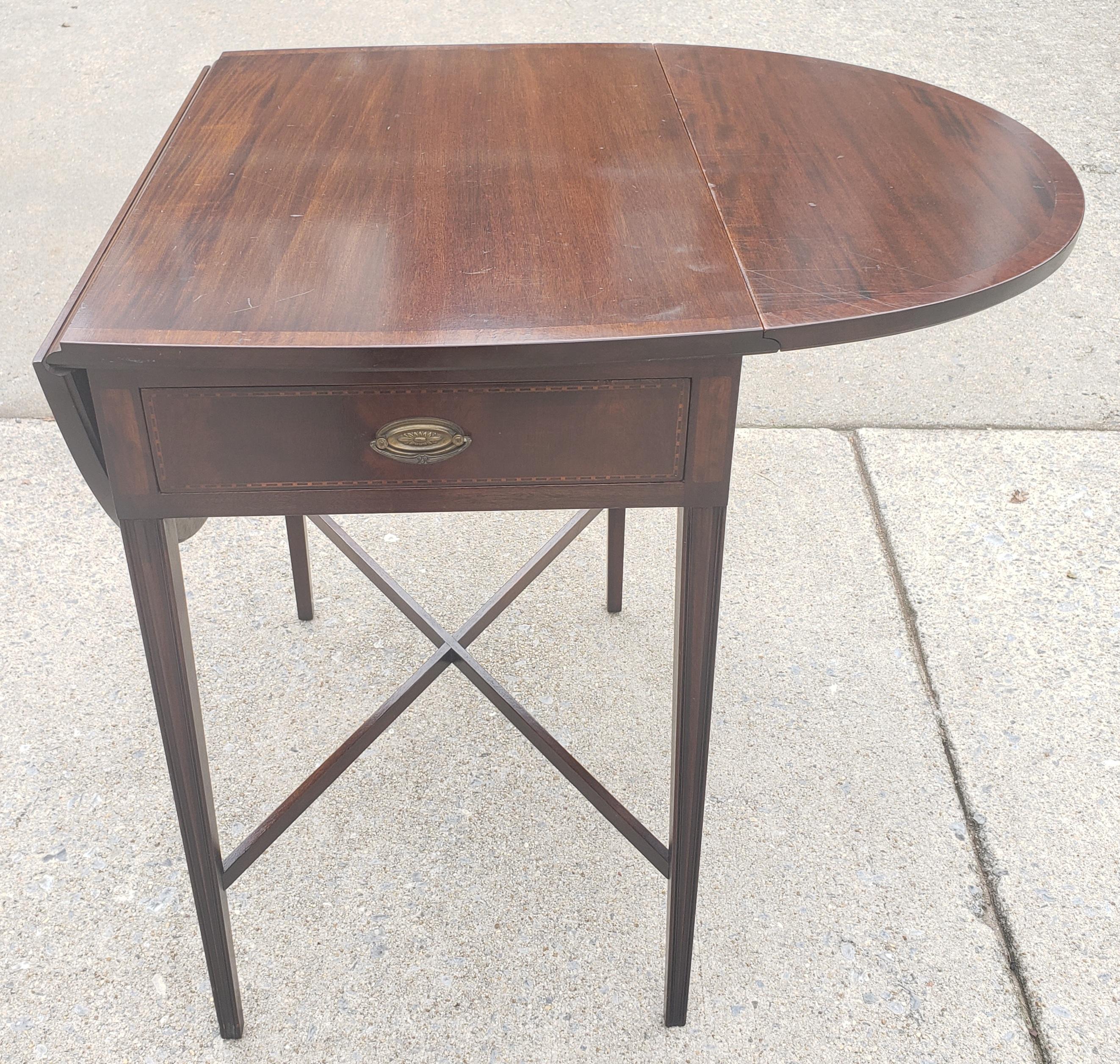 Georgian 1940s Genuine Mahogany Pembroke Side Table For Sale