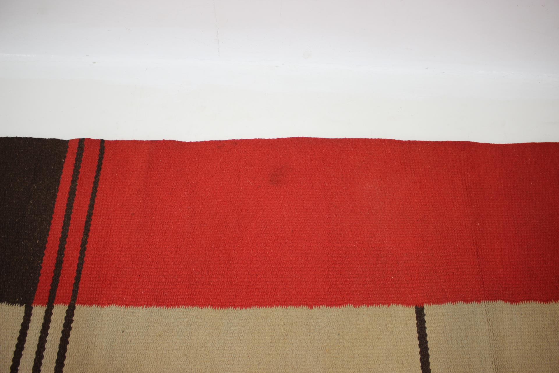 1940s Geometric Wool Rug/Carpet in the Style of Antonin Kybal, Czechosloakia  For Sale 4