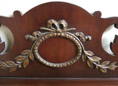 1940s George II Style Oxford Mahogany Scroll Ear Mirror