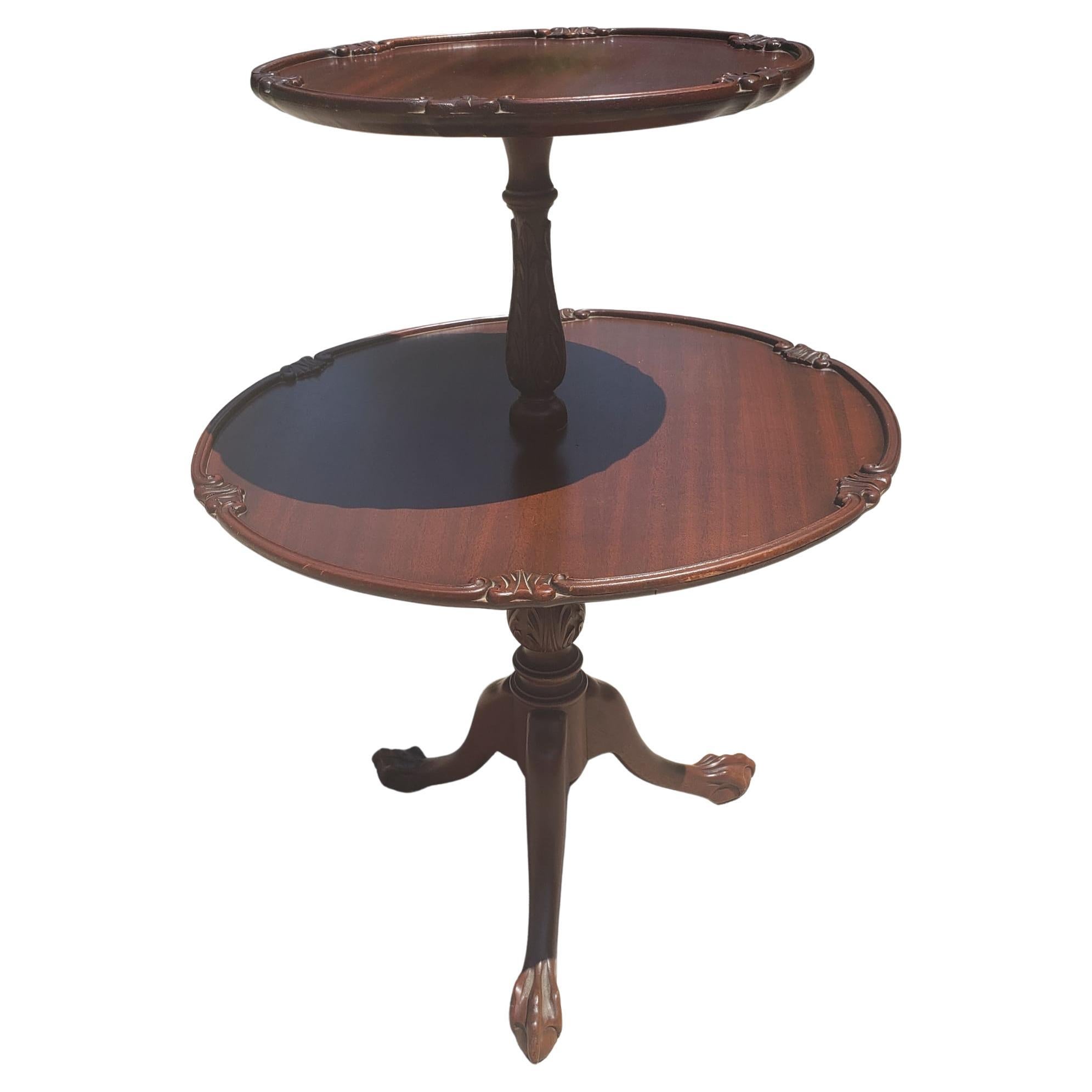 1940s, George III Style Mahogany Two Tier Pie Dumbwaiter For Sale