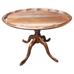 1940s Georgian Mahogany Glass Tray Top Pedestal Table