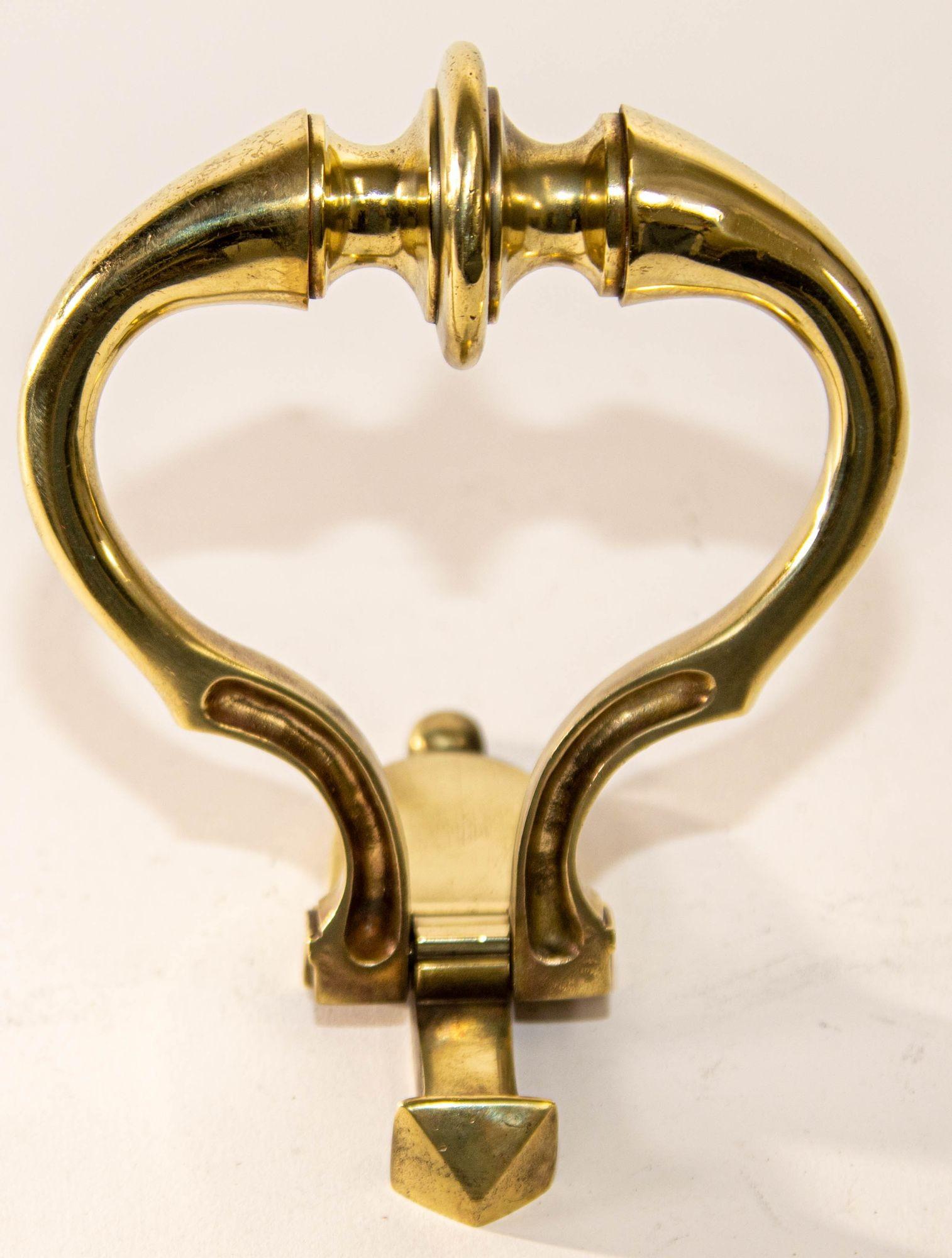 20th Century 1940s Georgian Style Solid Polished Brass Door Knocker For Sale