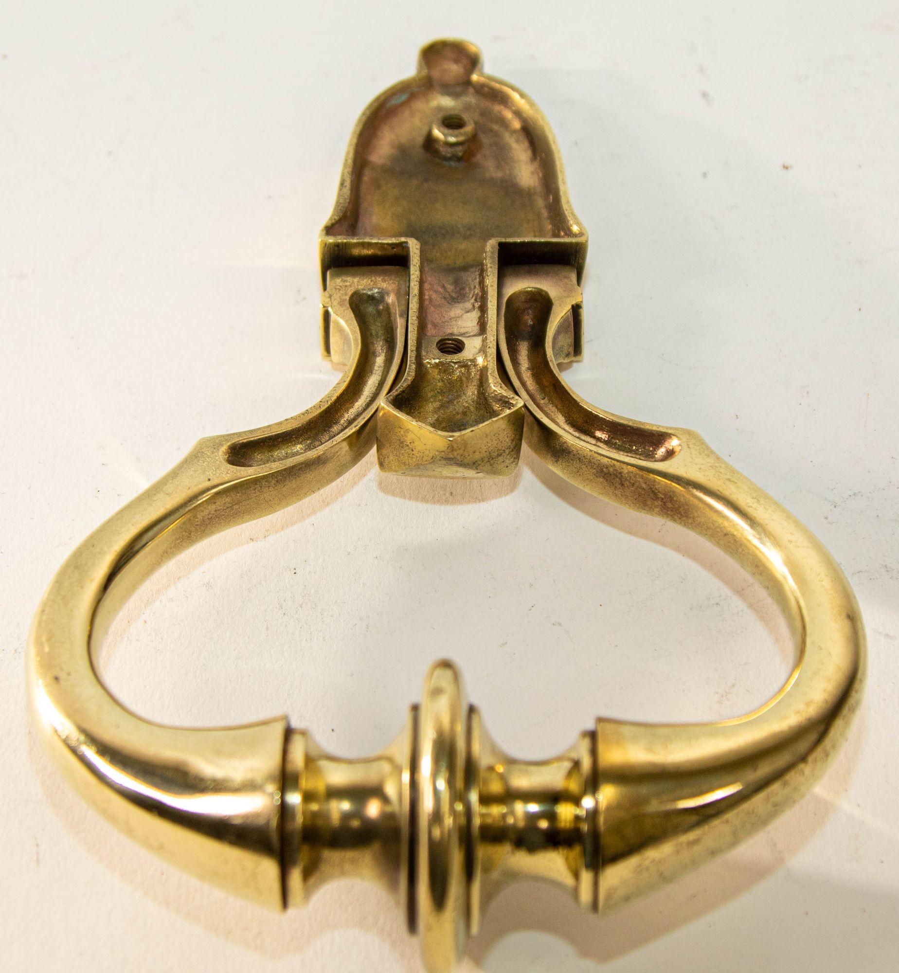 1940s Georgian Style Solid Polished Brass Door Knocker For Sale 3