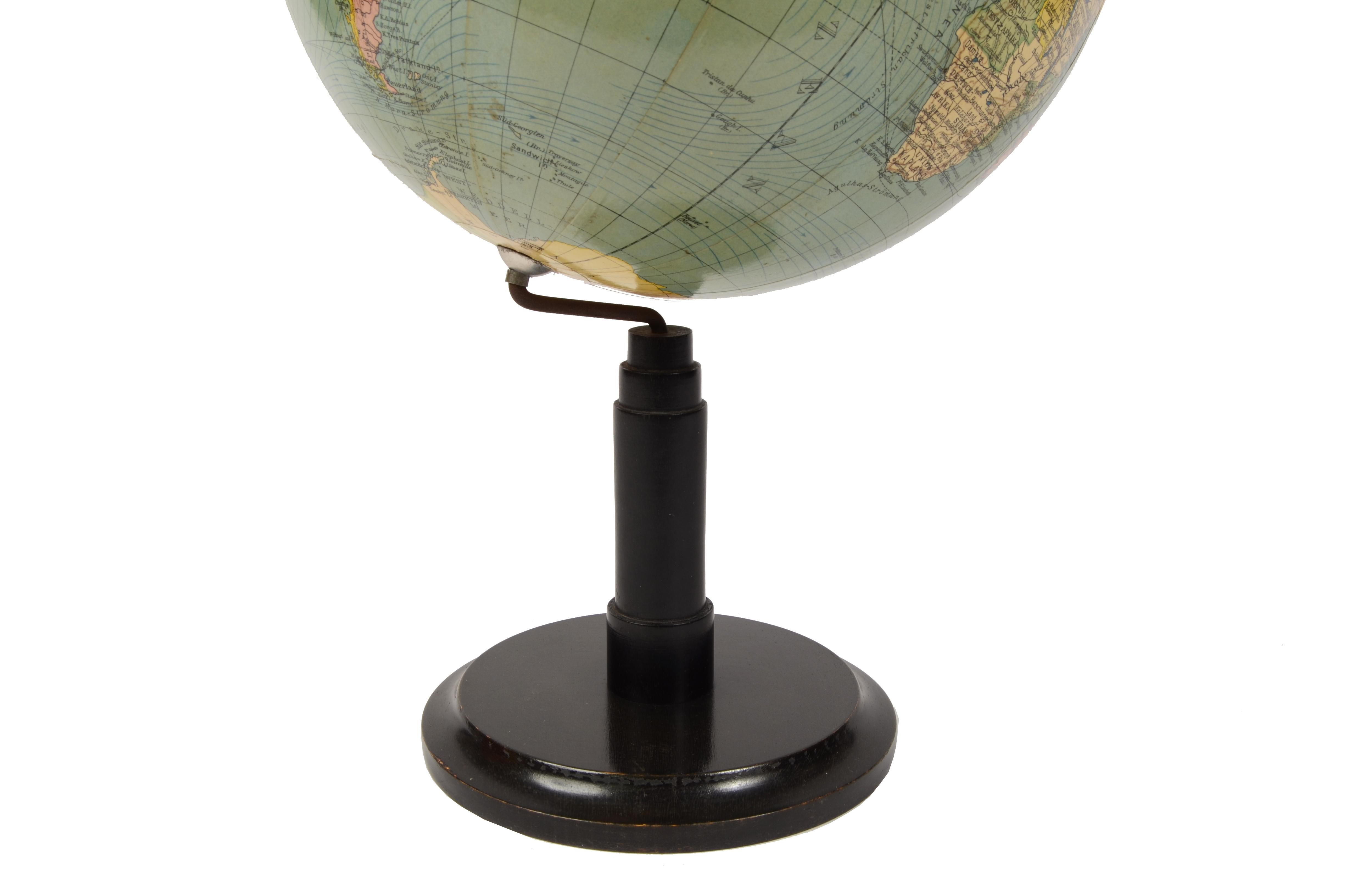 1940s German Columbus Erdglobus Terrestrial Globe by Cartographer C. Luther 10