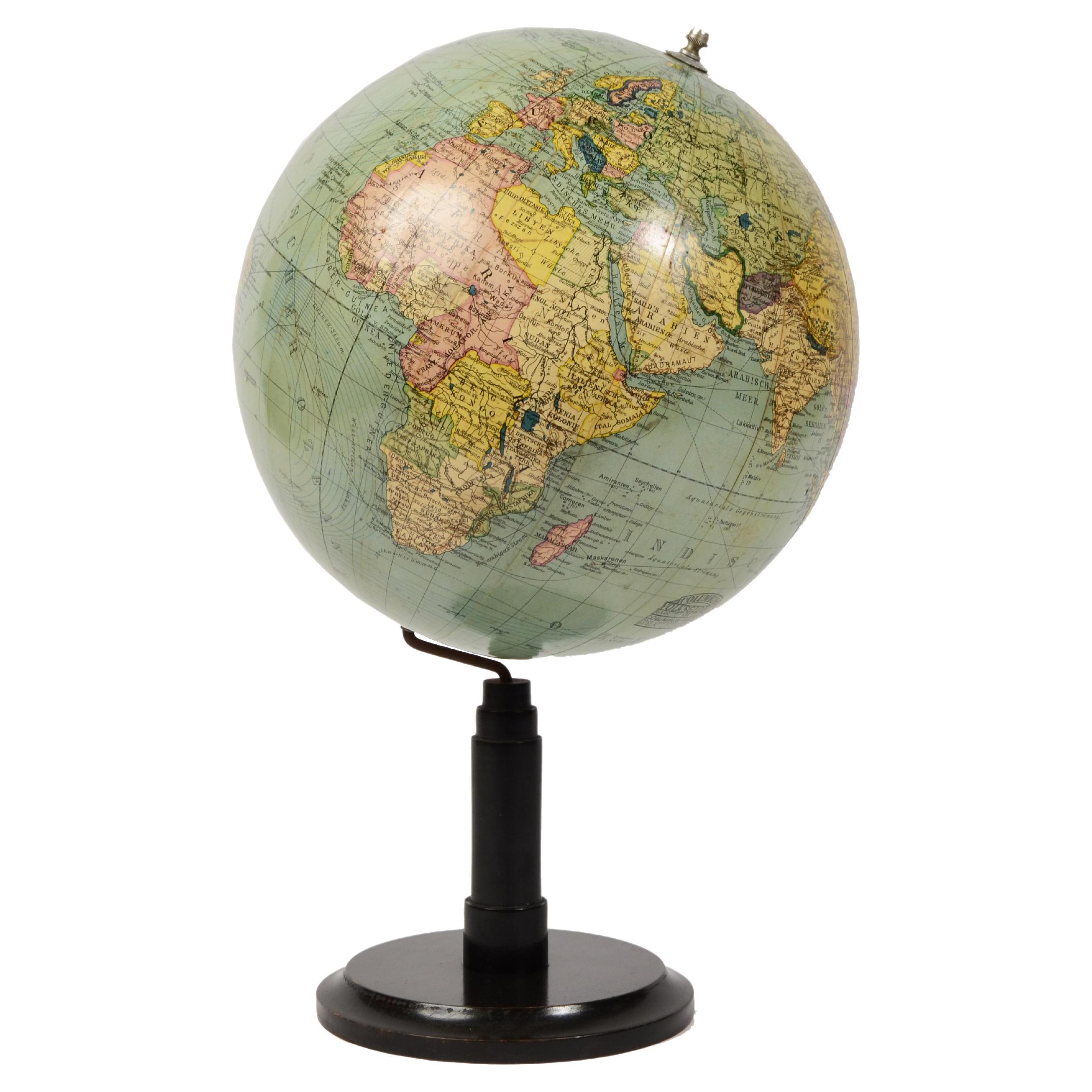 1940s German Columbus Erdglobus Terrestrial Globe by Cartographer C. Luther