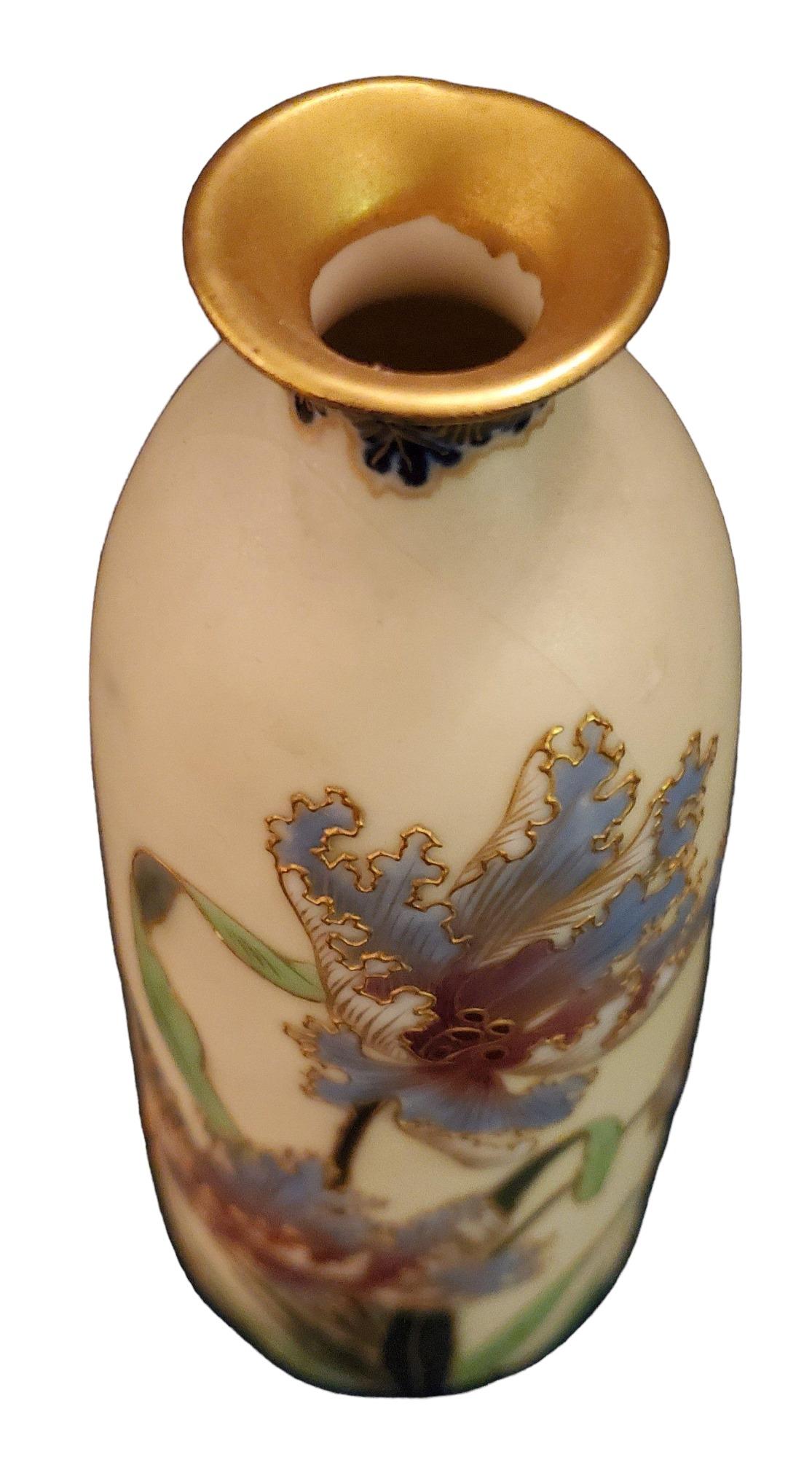 1940s German Porcelain Orchid Vase For Sale 1
