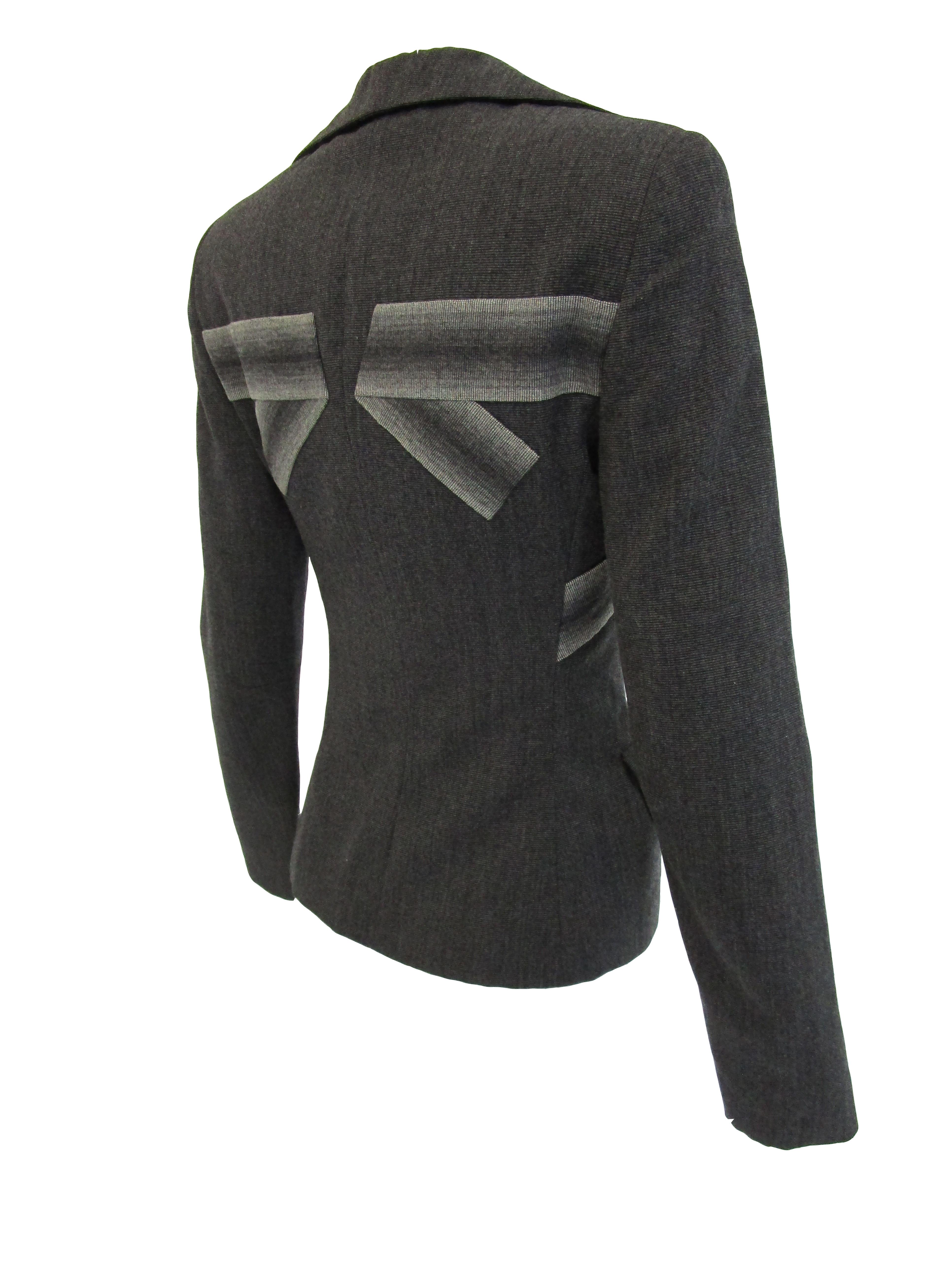 1940s Gilbert Adrian Ash Grey Wool Suit Jacket with Gradient Stripes In Excellent Condition For Sale In Houston, TX