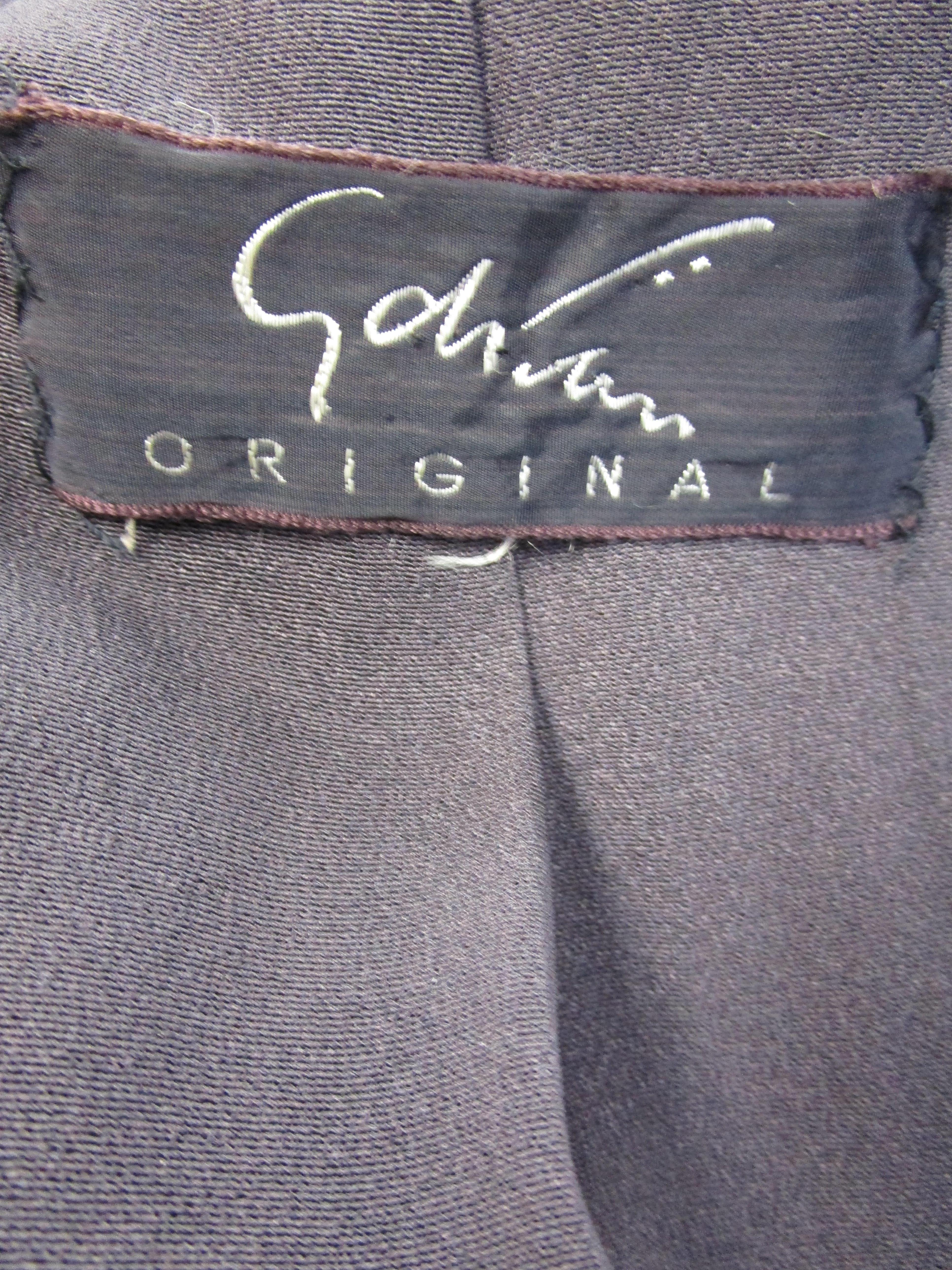 1940s Gilbert Adrian Ash Grey Wool Suit Jacket with Gradient Stripes For Sale 1