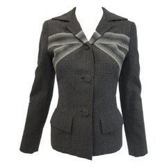 Gilbert Adrian - Veste de tailleur en laine gris frêne avec rayures dégradées, années 1940