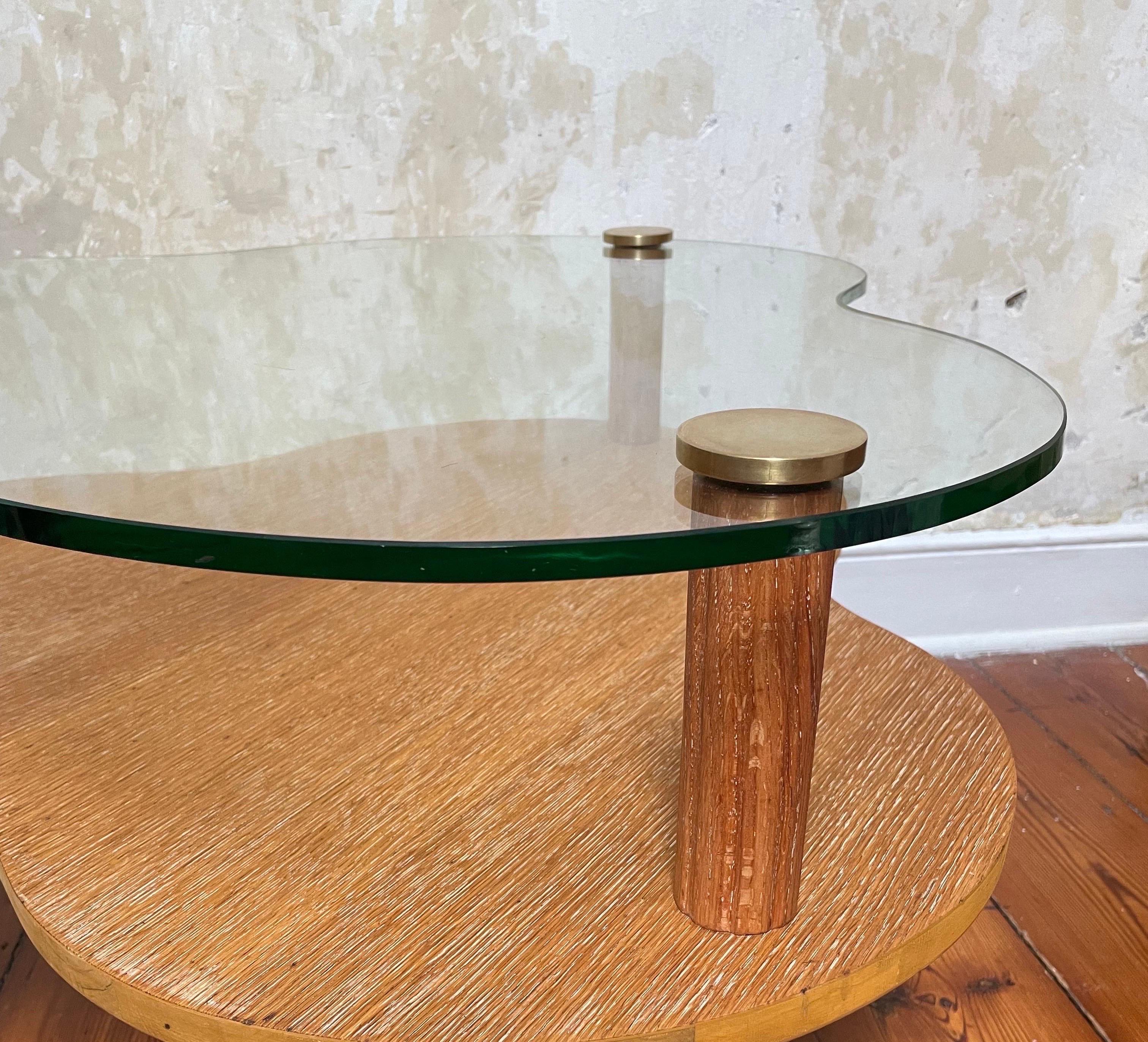 Organic Modern 1940s Gilbert Rohde Herman Miller Biomorphic 2-Tier Coffee Table For Sale