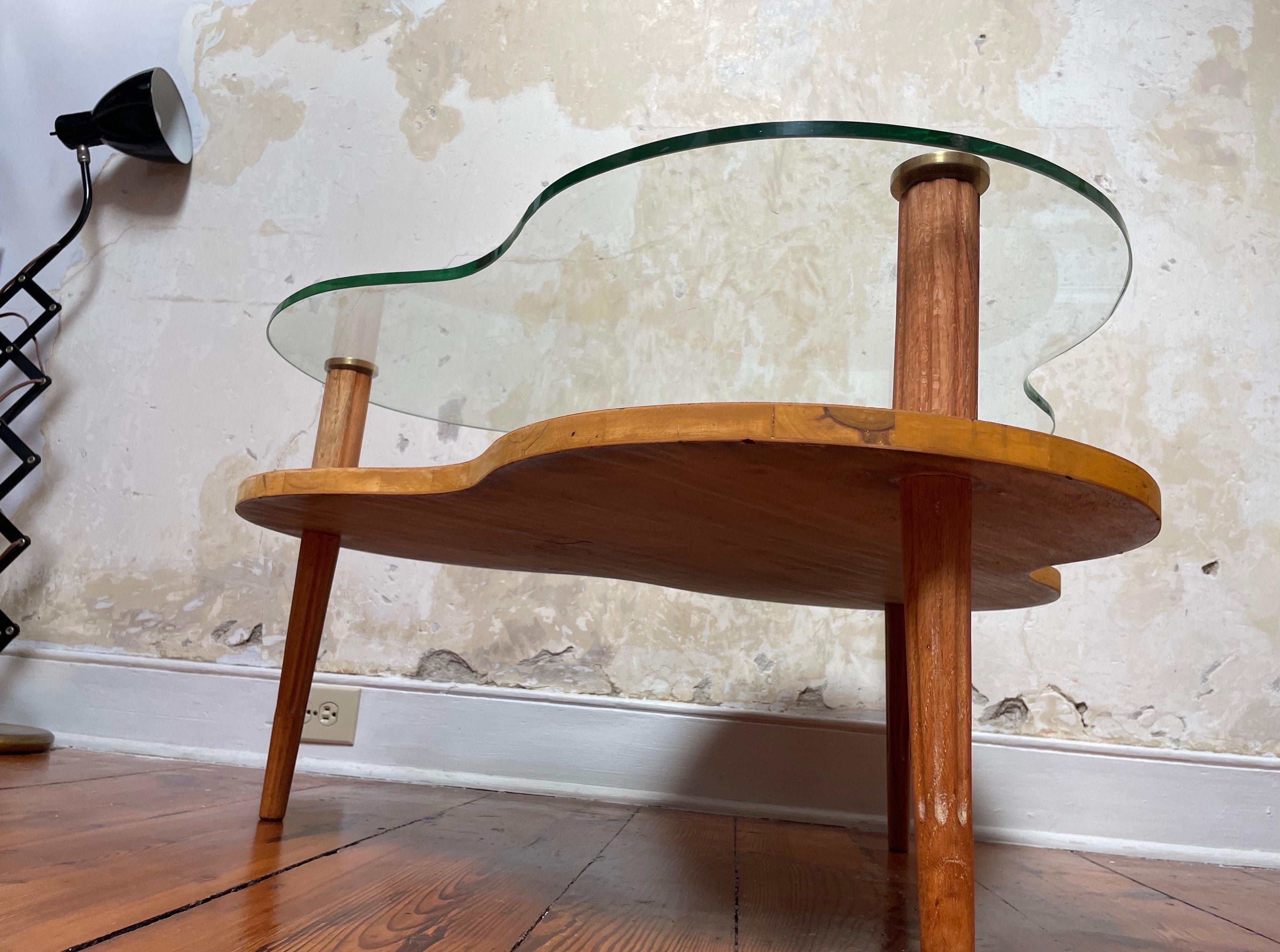 20th Century 1940s Gilbert Rohde Herman Miller Biomorphic 2-Tier Coffee Table For Sale