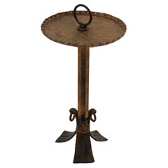 1940s Gilt Iron Spanish Drinks Table / Martini Table / Gueridon with Ring Handle