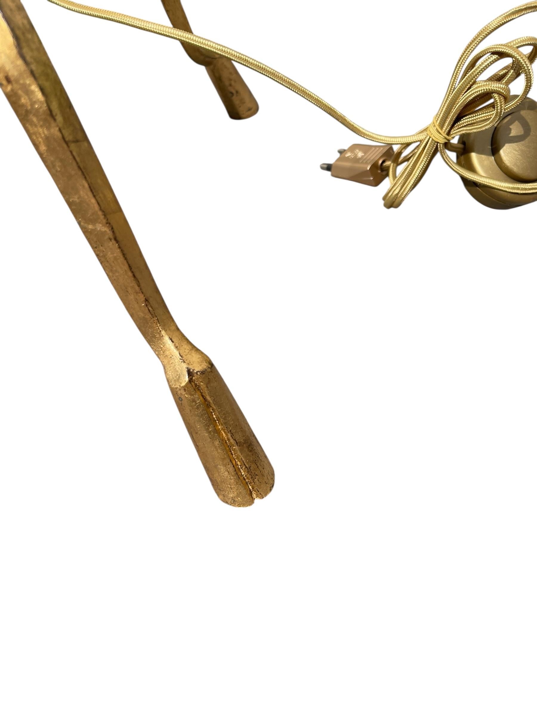 1940's Gilt wrought iron floor lamp attributed to Jean-Charles Moreux For Sale 1