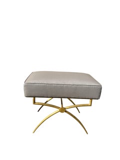 Tabourets en fer forgé doré de René Prou, années 1940