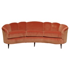 Vintage 1940's Gio Ponti Style Italian Scallop Sofa
