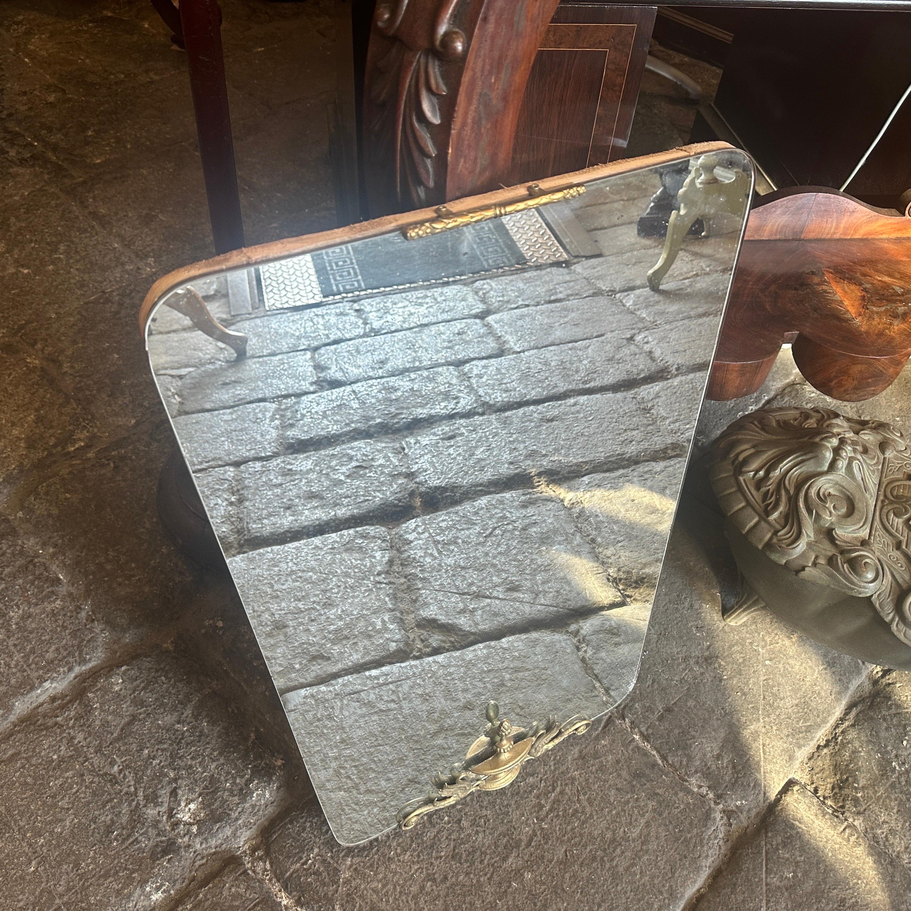 Miroir mural italien en laiton de style Gio Ponti, mi-siècle moderne, années 1940 en vente 3