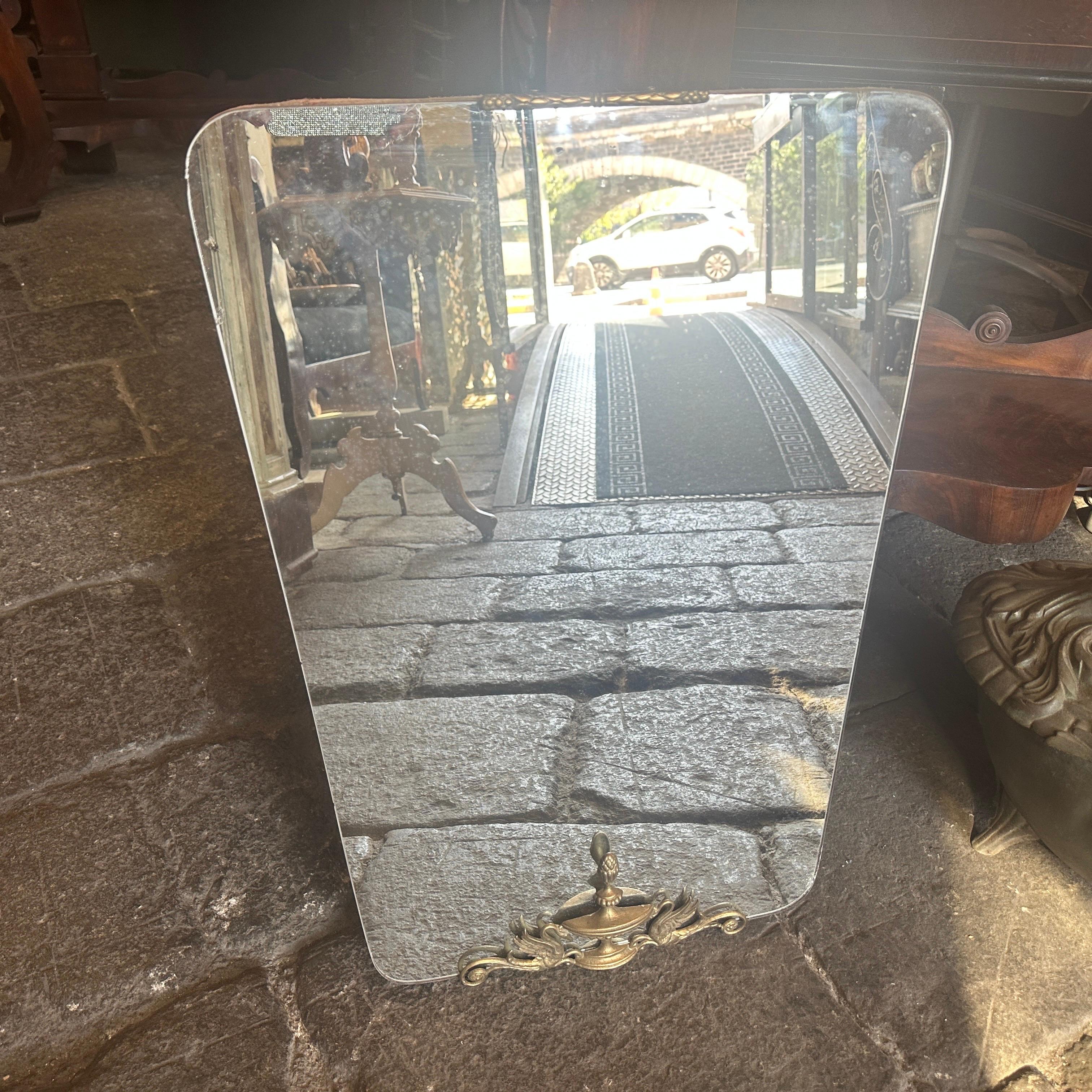 Miroir mural italien en laiton de style Gio Ponti, mi-siècle moderne, années 1940 en vente 6