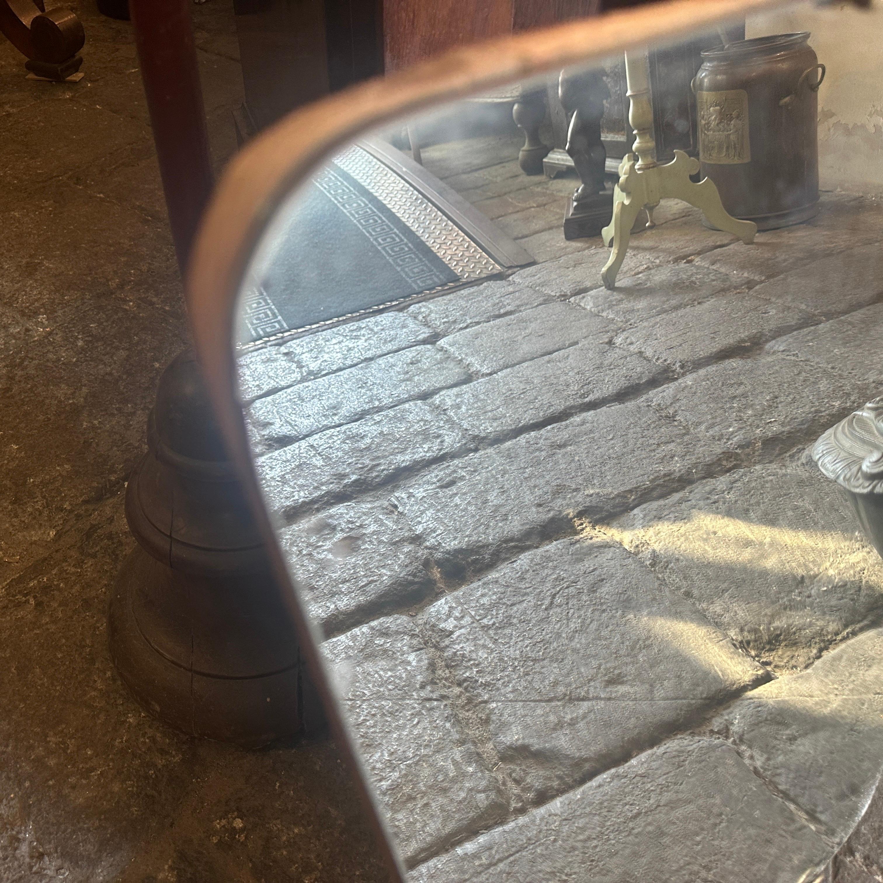 Laiton Miroir mural italien en laiton de style Gio Ponti, mi-siècle moderne, années 1940 en vente