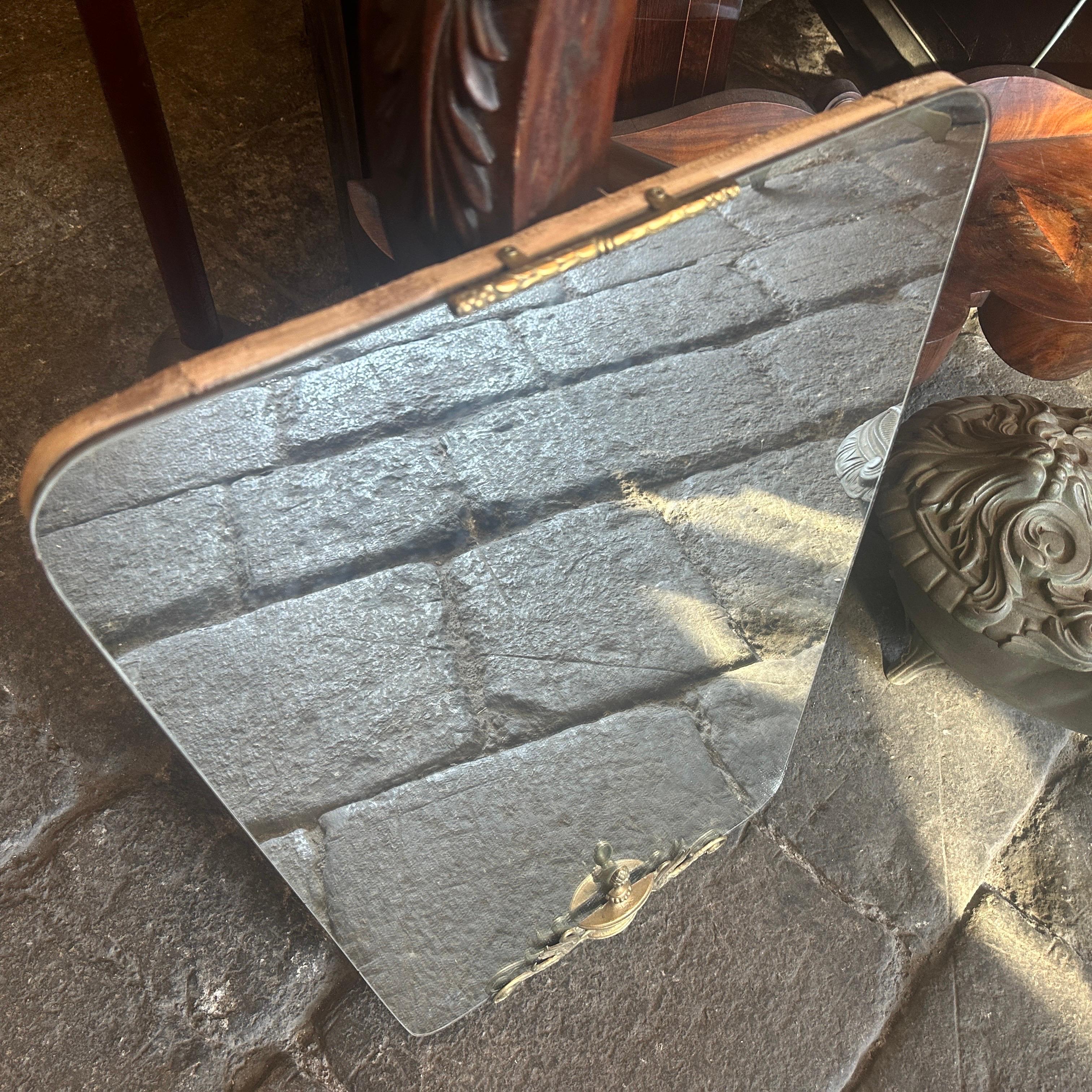 Miroir mural italien en laiton de style Gio Ponti, mi-siècle moderne, années 1940 en vente 1