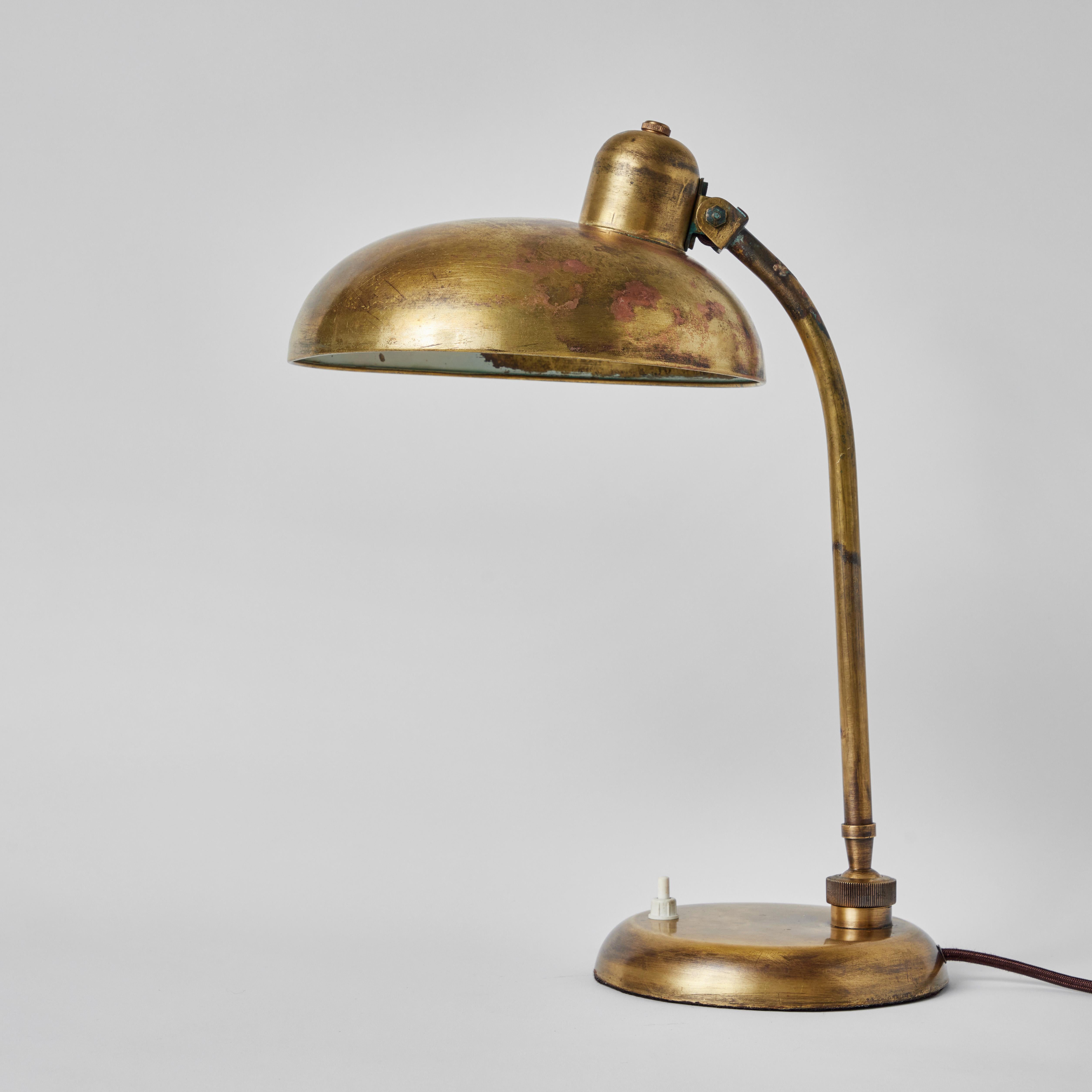 1940s Giovanni Michelucci Brass Ministerial Table Lamp for Lariolux 7