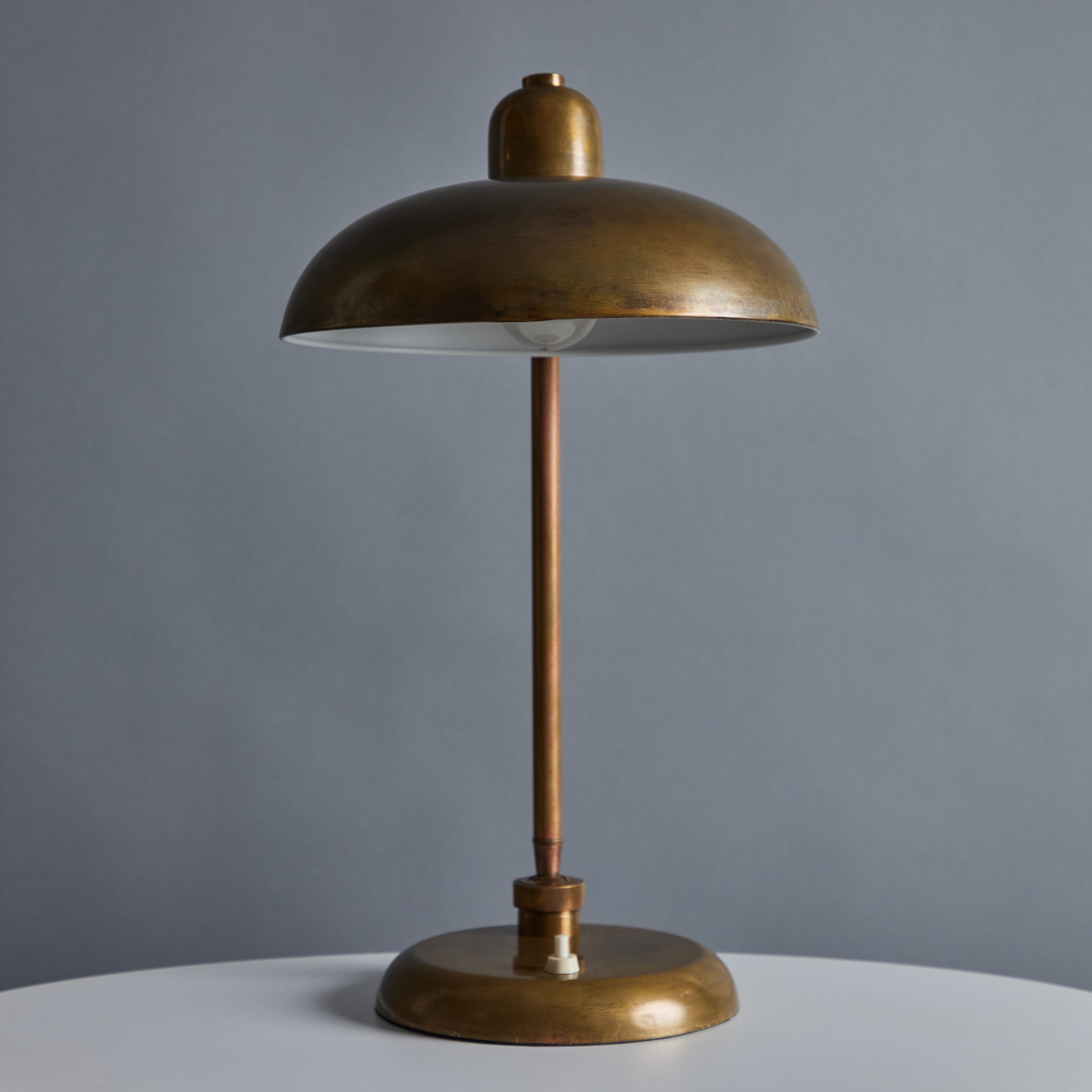 1940s Giovanni Michelucci Brass Ministerial Table Lamp for Lariolux For Sale 5