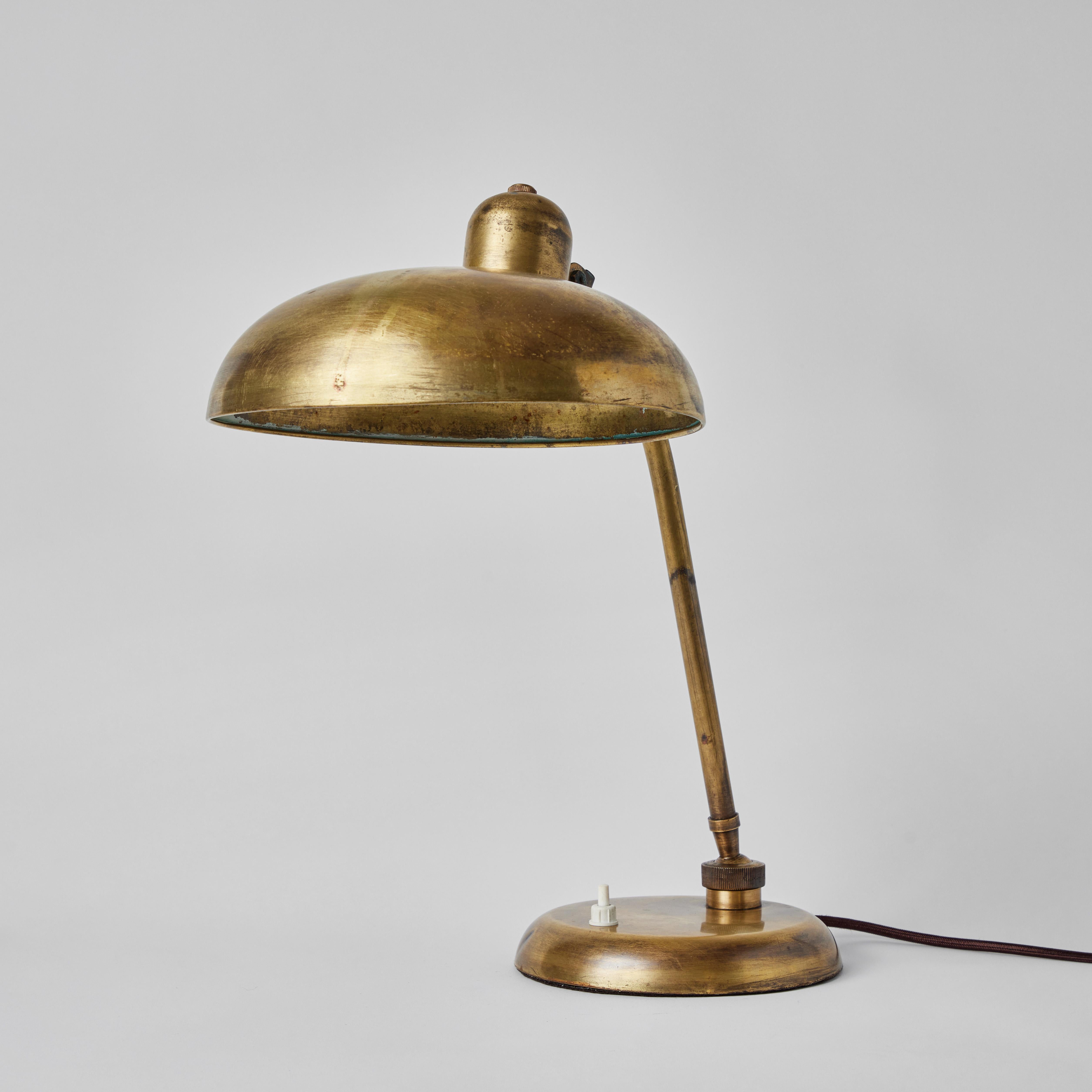 Mid-20th Century 1940s Giovanni Michelucci Brass Ministerial Table Lamp for Lariolux