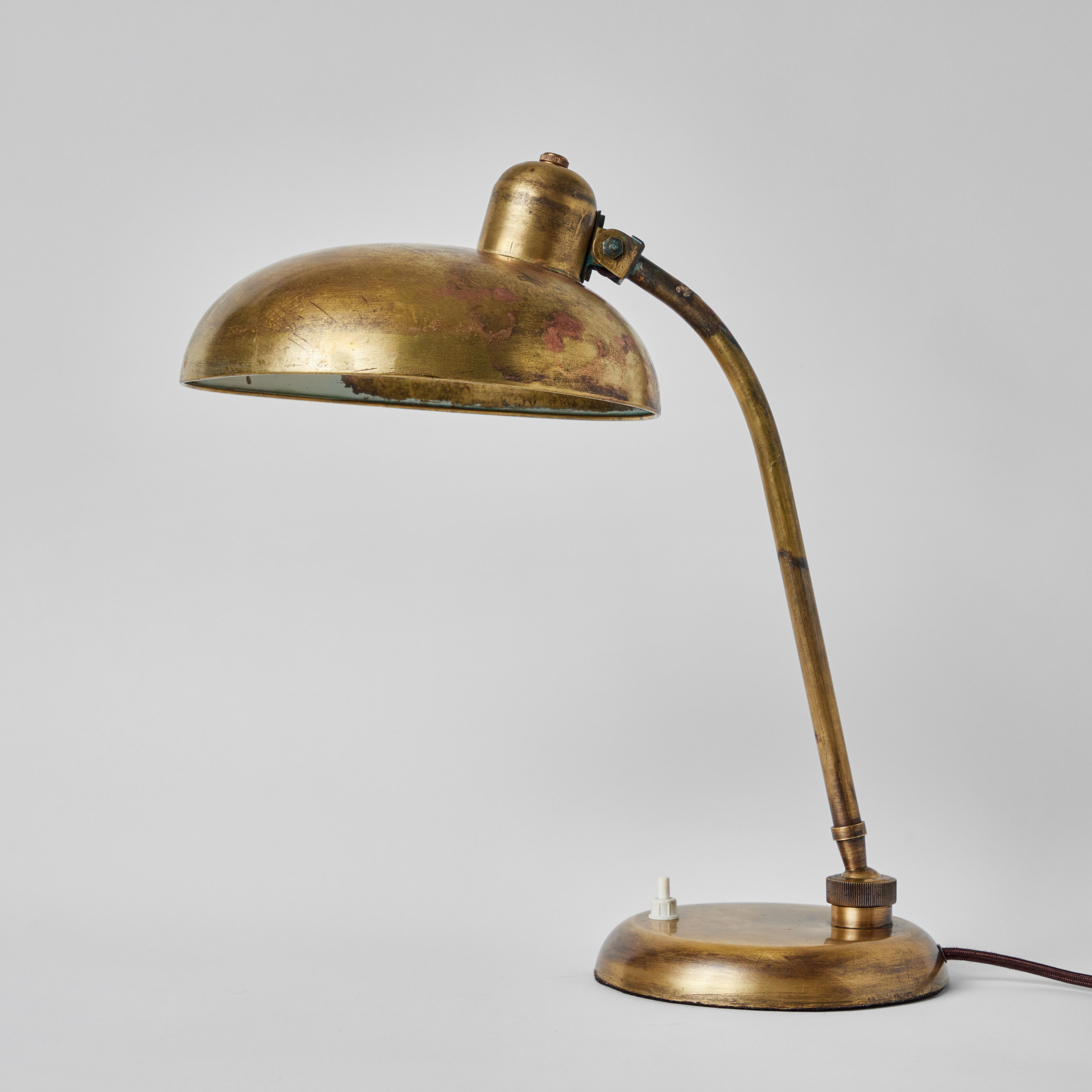 1940s Giovanni Michelucci Brass Ministerial Table Lamp for Lariolux 4