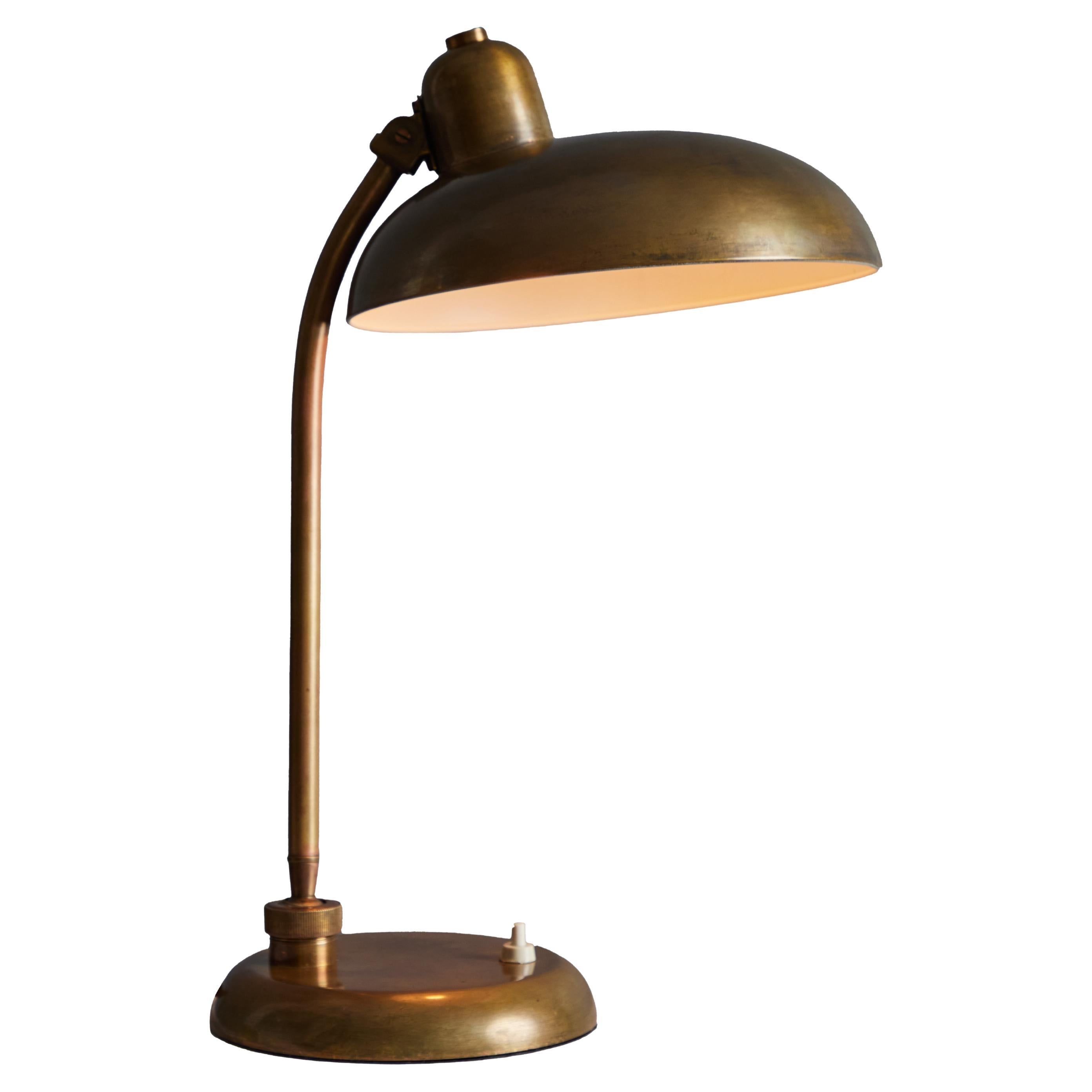 1940s Giovanni Michelucci Brass Ministerial Table Lamp for Lariolux For Sale