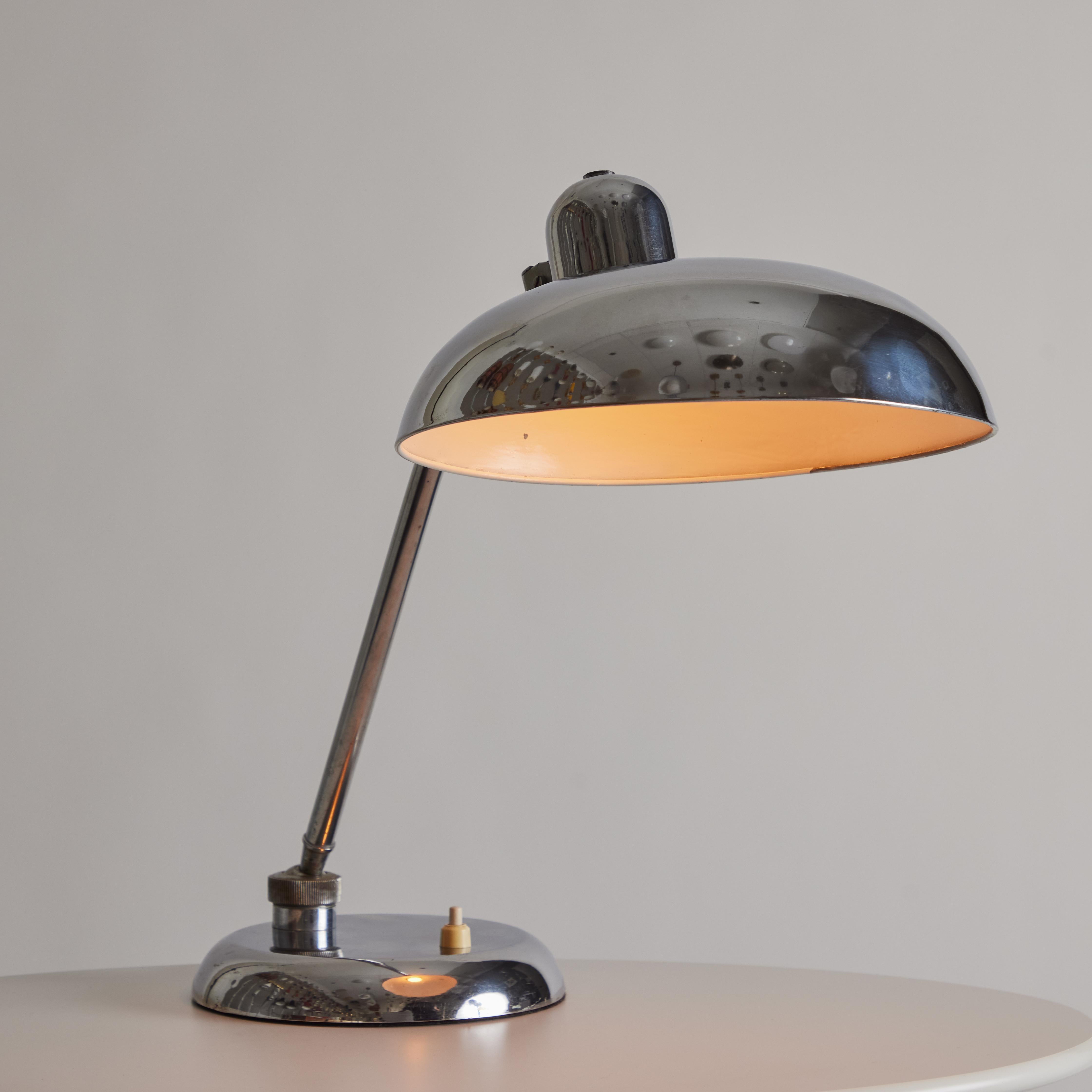 1940s Giovanni Michelucci Chrome Ministerial Table Lamp for Lariolux For Sale 7