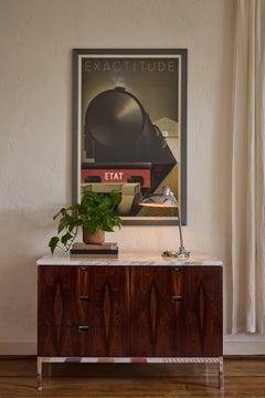 Lampe de bureau ministérielle chromée Giovanni Michelucci des années 1940 pour Lariolux