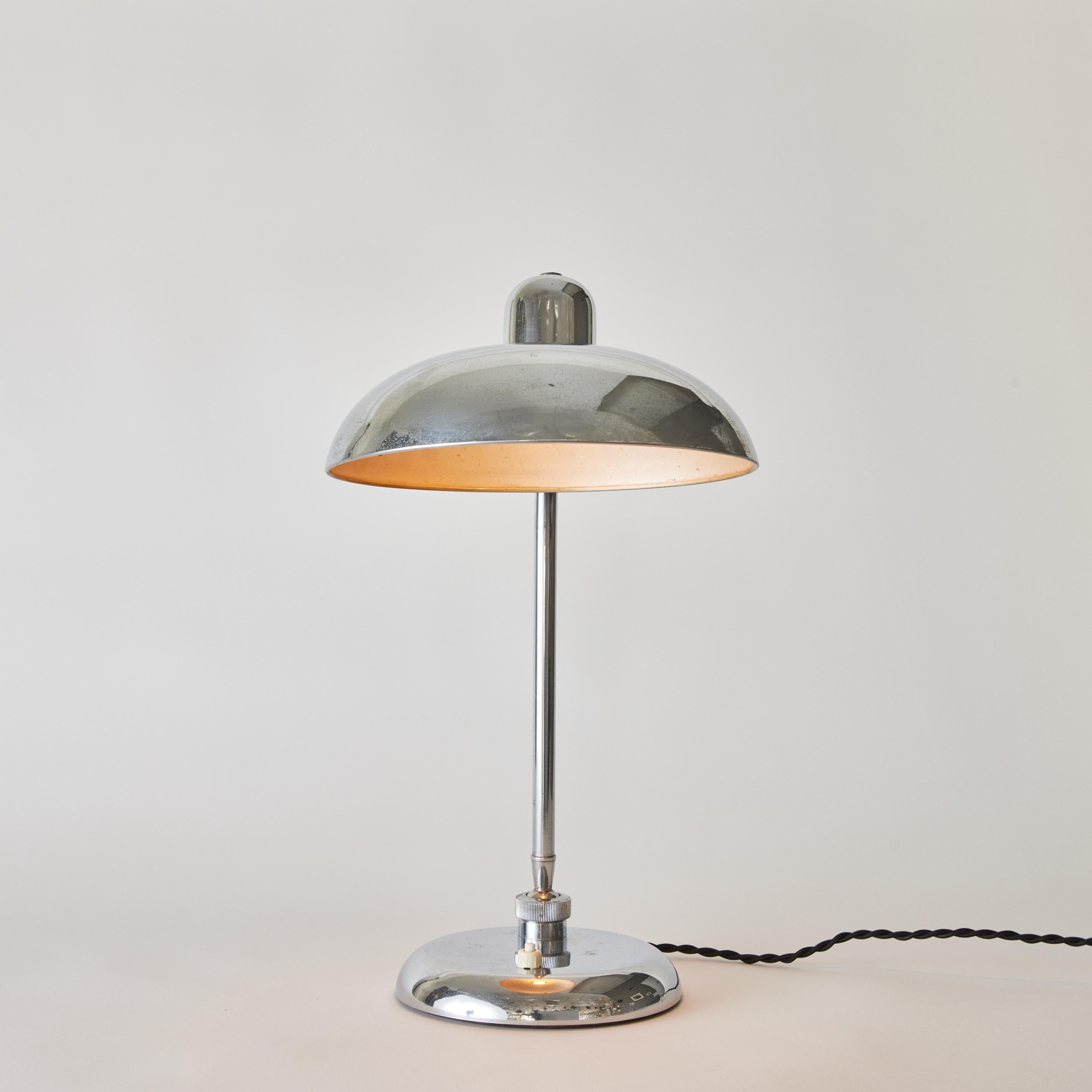 1940s Giovanni Michelucci Chrome Ministerial Table Lamp for Lariolux For Sale 11