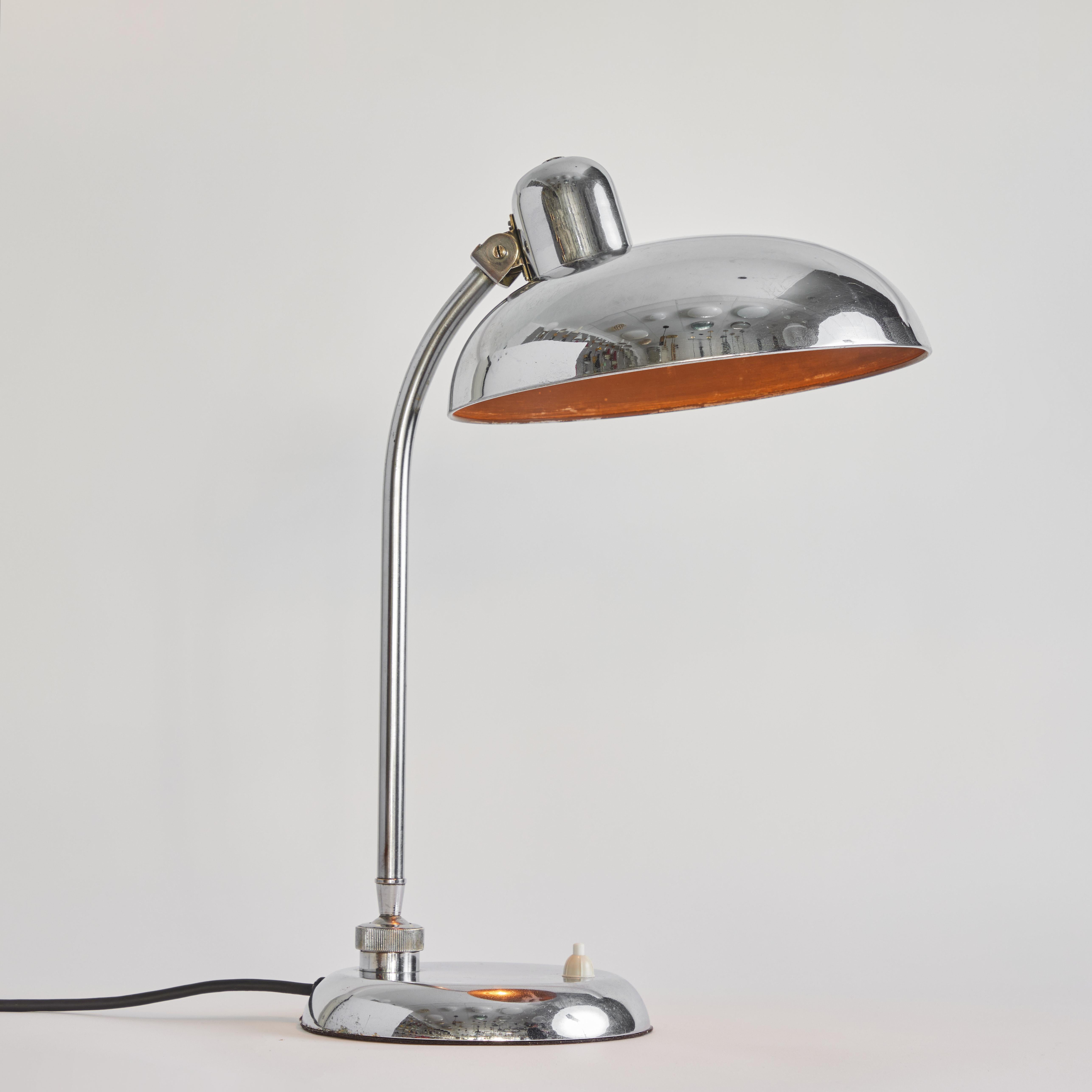Italian 1940s Giovanni Michelucci Chrome Ministerial Table Lamp for Lariolux For Sale