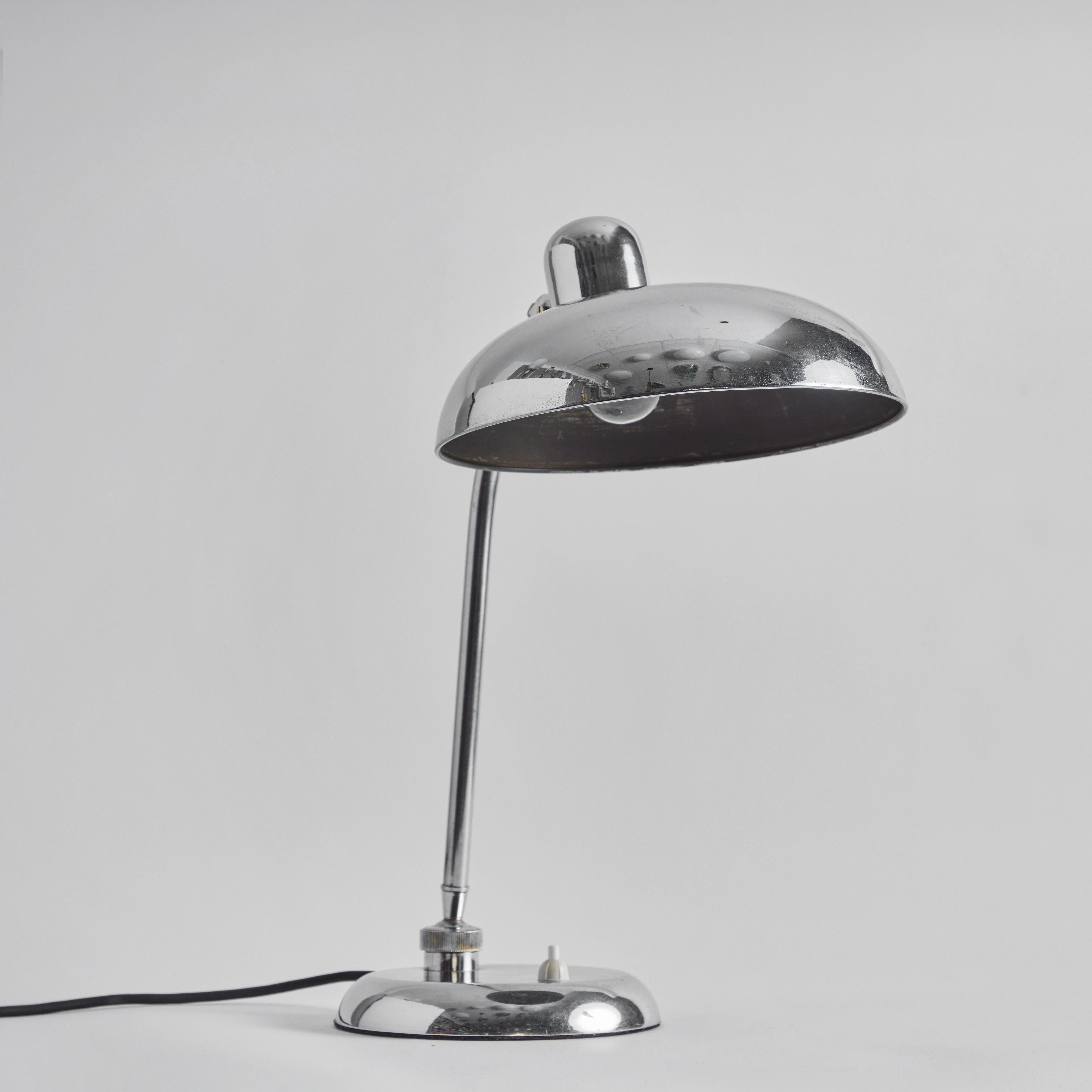Chrome Lampe de bureau ministérielle chromée Giovanni Michelucci des années 1940 pour Lariolux en vente