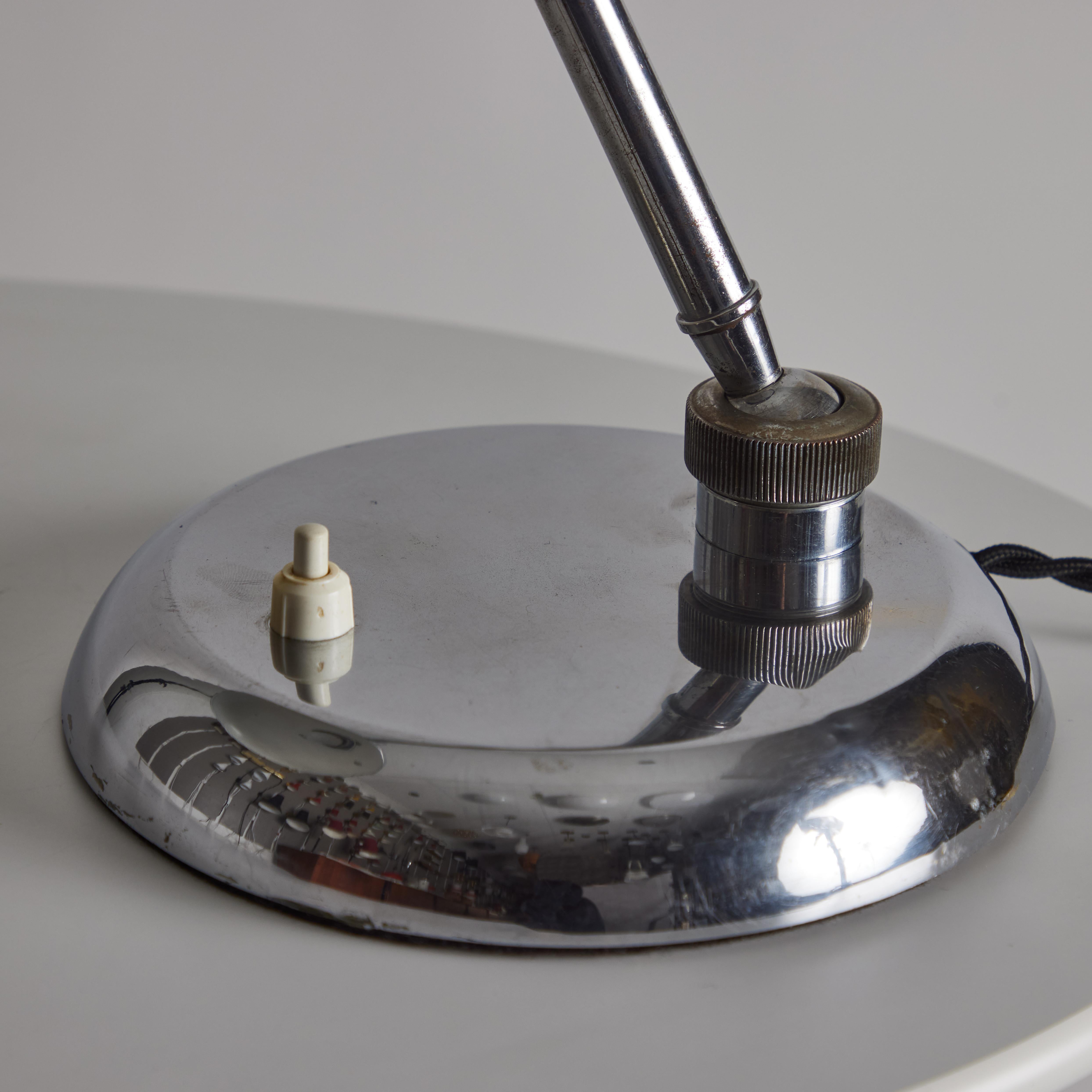 1940s Giovanni Michelucci Chrome Ministerial Table Lamp for Lariolux For Sale 1