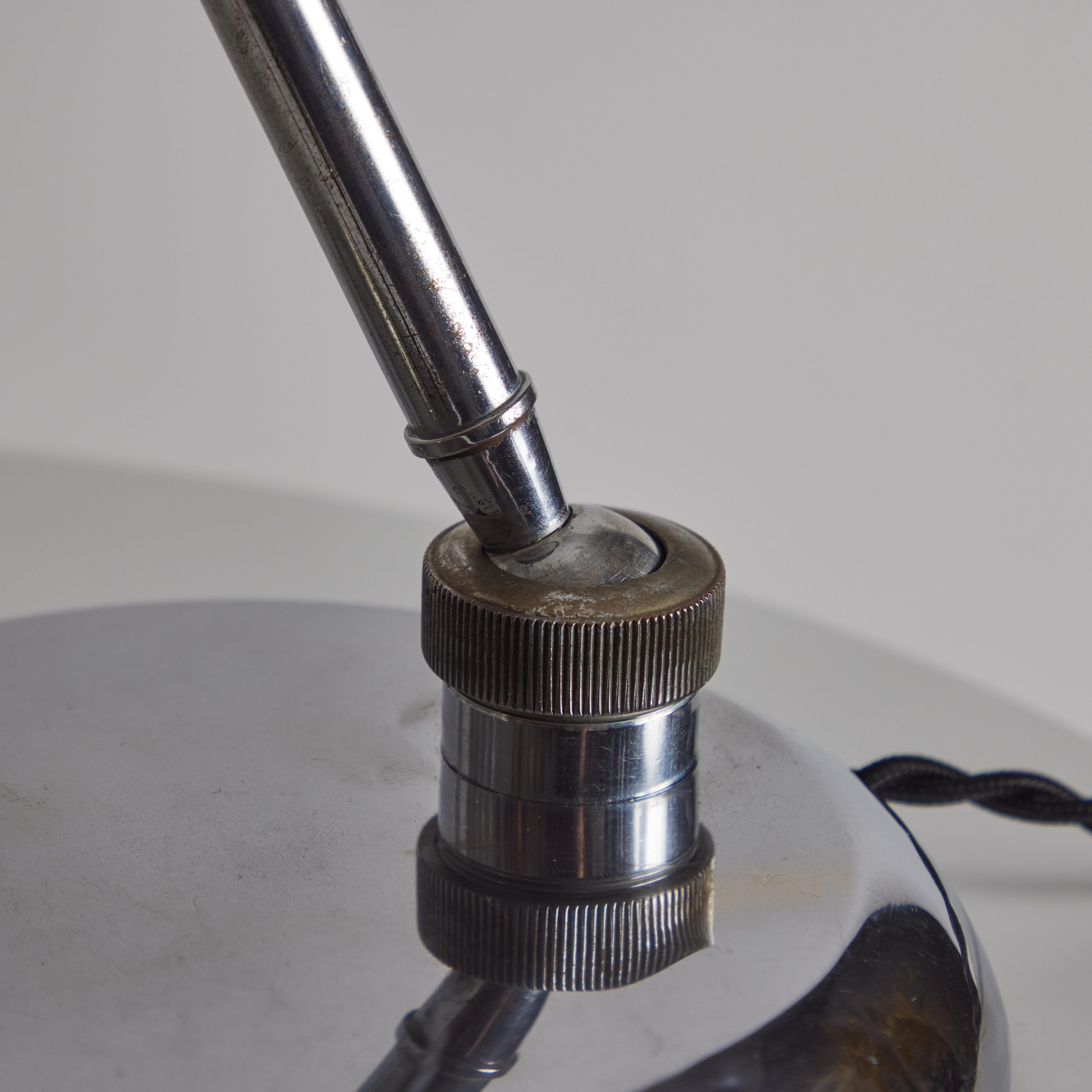 1940s Giovanni Michelucci Chrome Ministerial Table Lamp for Lariolux For Sale 2