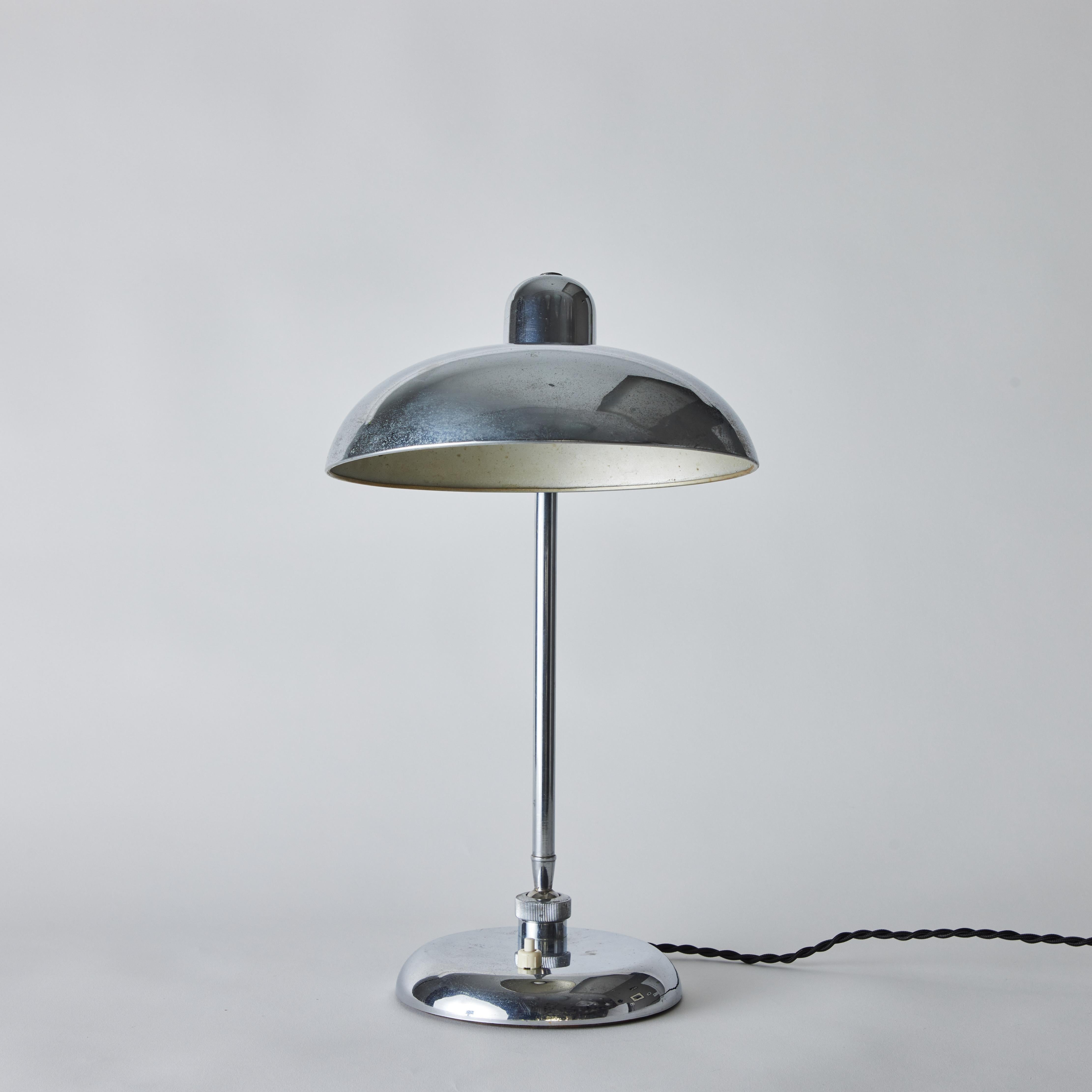 Métal Lampe de bureau ministérielle chromée Giovanni Michelucci des années 1940 pour Lariolux en vente