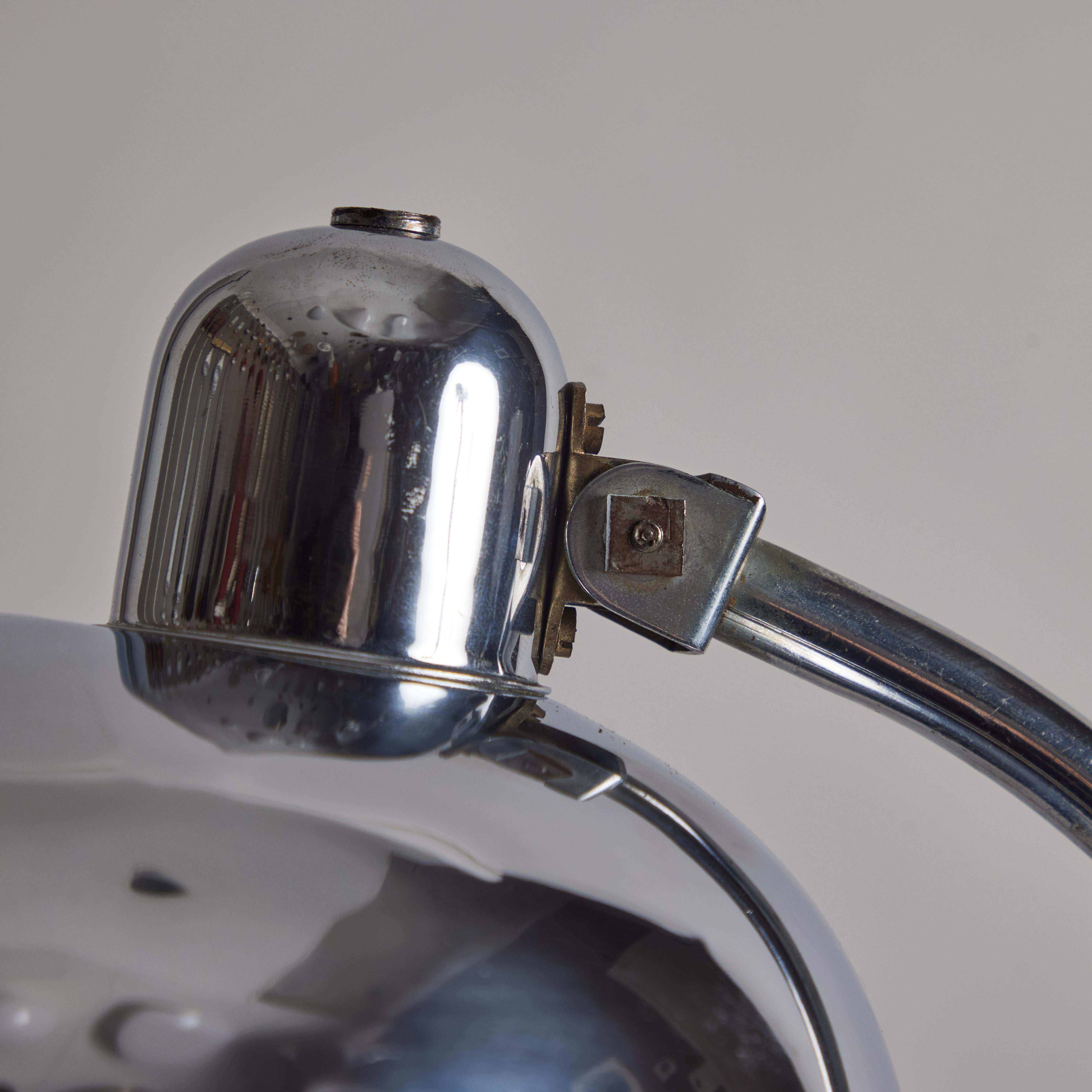 1940s Giovanni Michelucci Chrome Ministerial Table Lamp for Lariolux For Sale 3