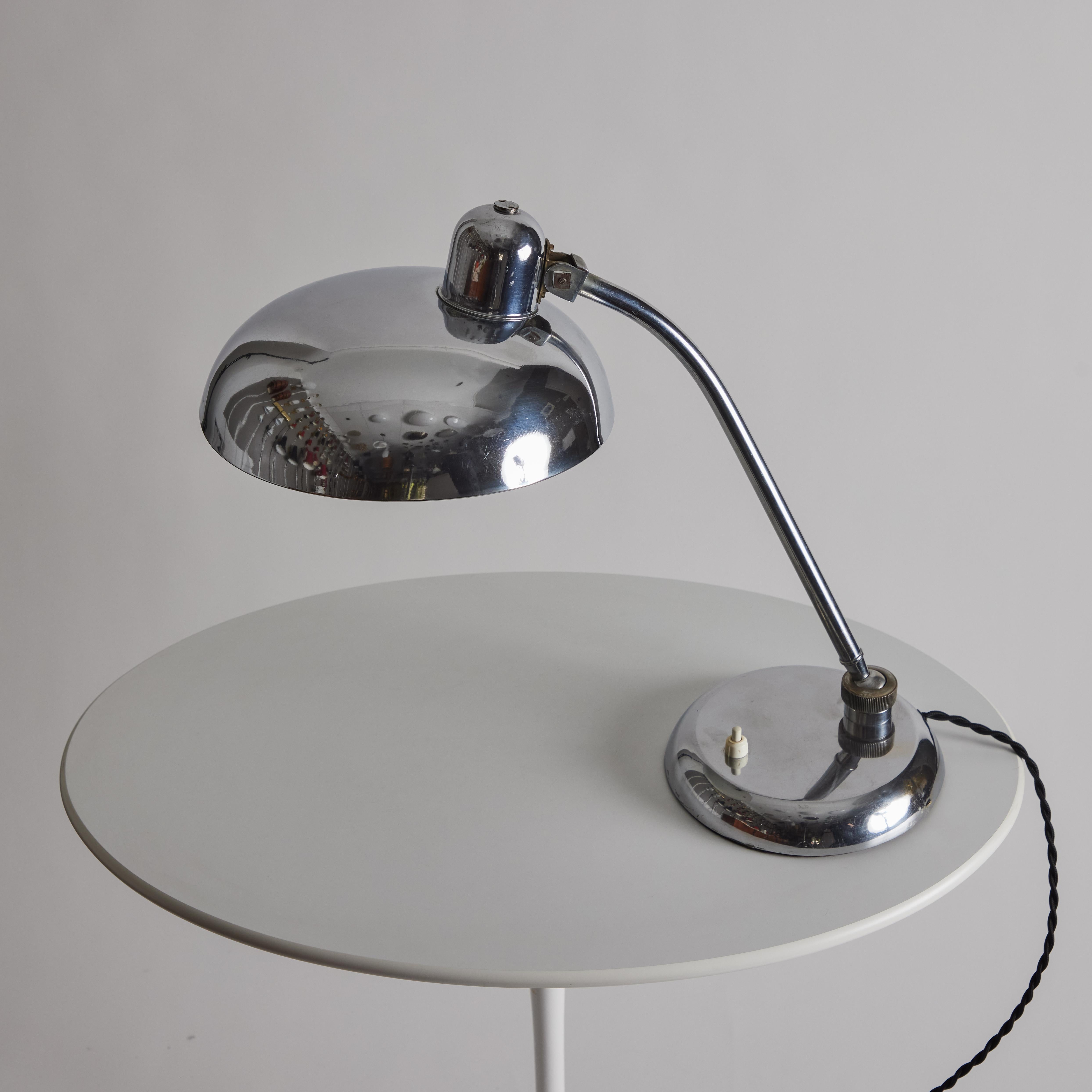 1940s Giovanni Michelucci Chrome Ministerial Table Lamp for Lariolux For Sale 4