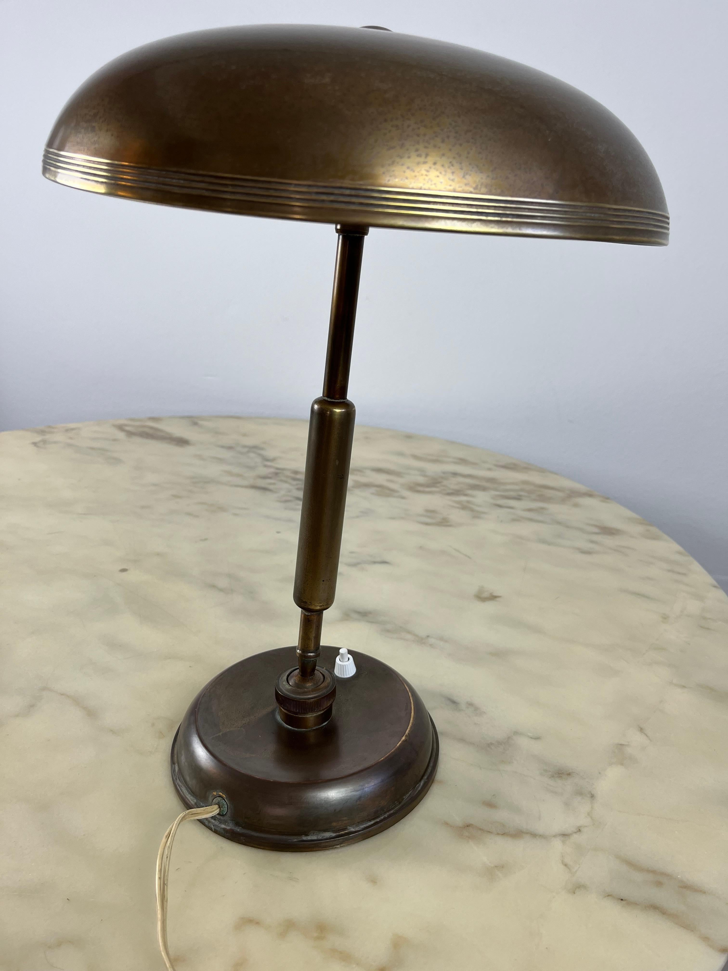 1940s Giovanni Michelucci for Lariolux Brass Table Lamp For Sale 1