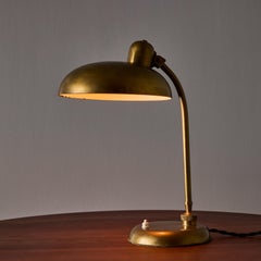 Lampada da scrivania ministeriale in ottone patinato di Giovanni Michelucci degli anni '40 per Lariolux