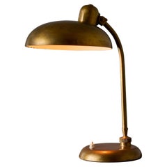 Lampada da scrivania ministeriale in ottone patinato di Giovanni Michelucci degli anni '40 per Lariolux