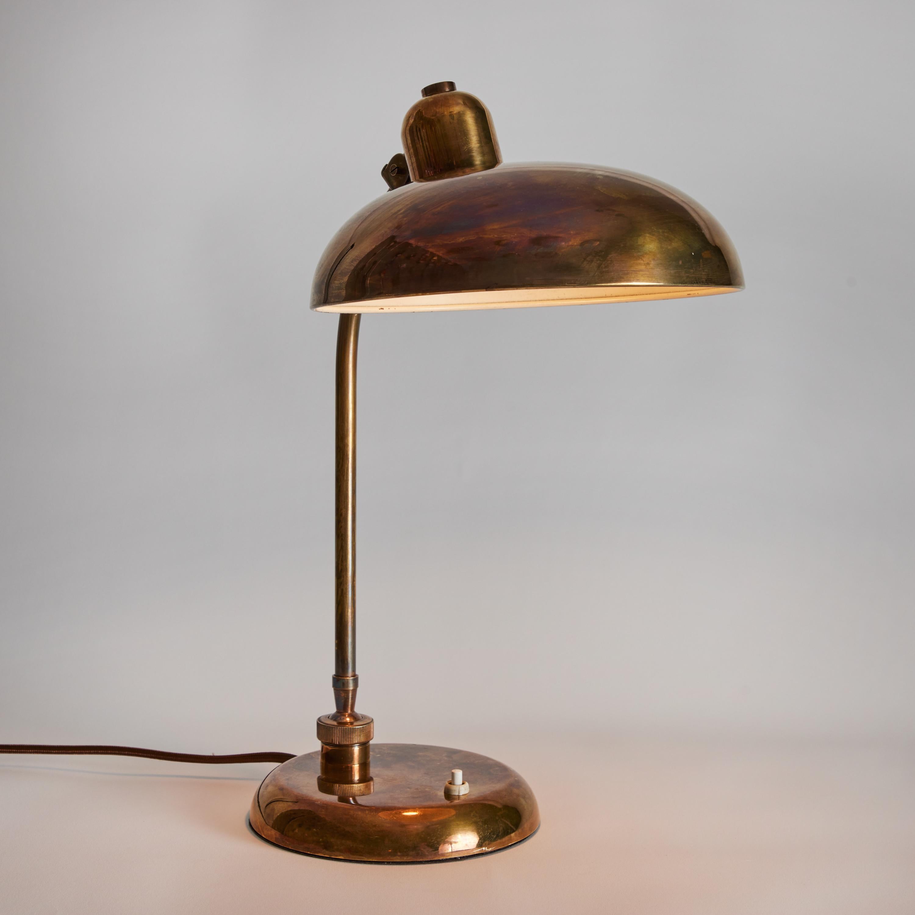 1940s Giovanni Michelucci Patinated Brass Ministerial Table Lamp for Lariolux 4