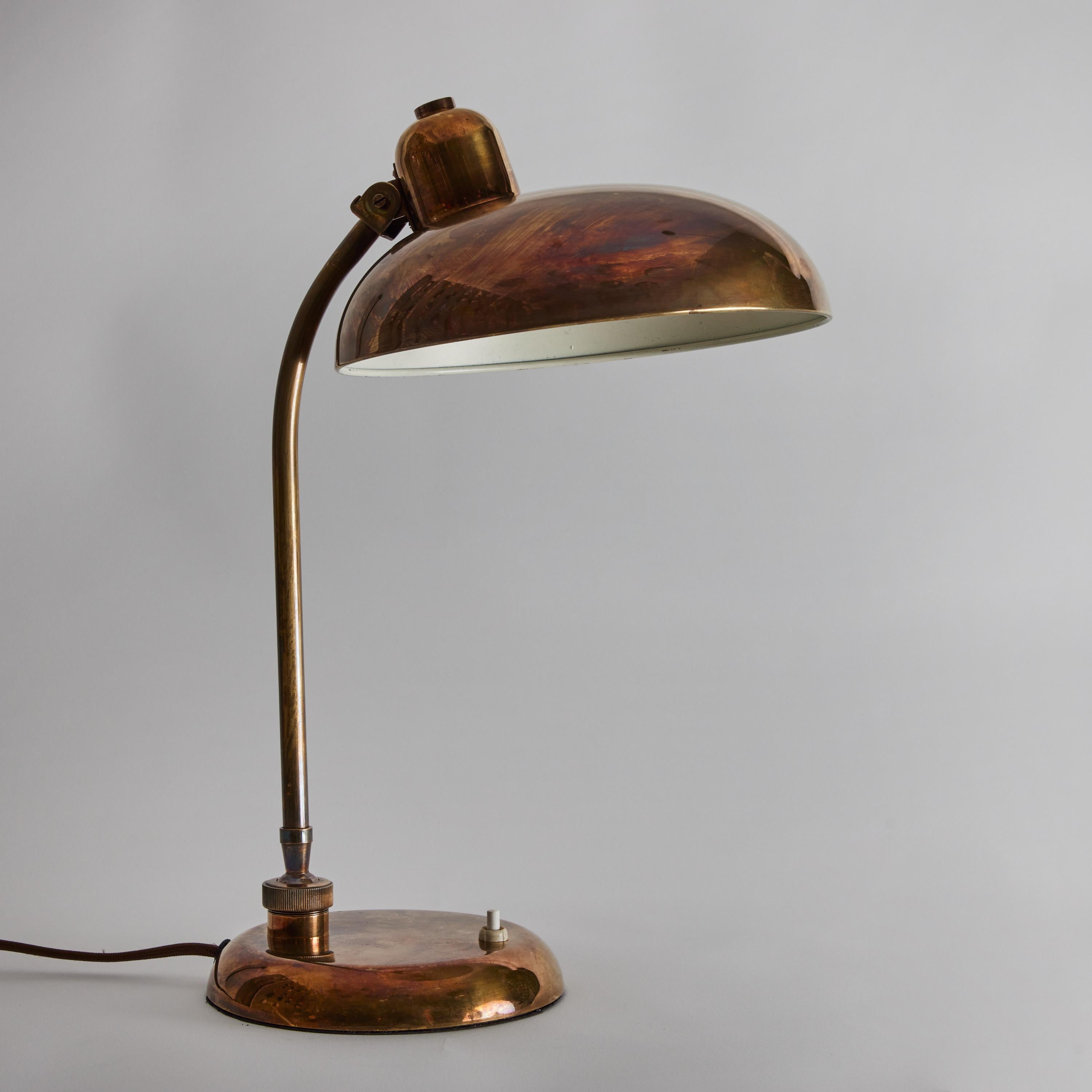 1940s Giovanni Michelucci Patinated Brass Ministerial Table Lamp for Lariolux 5