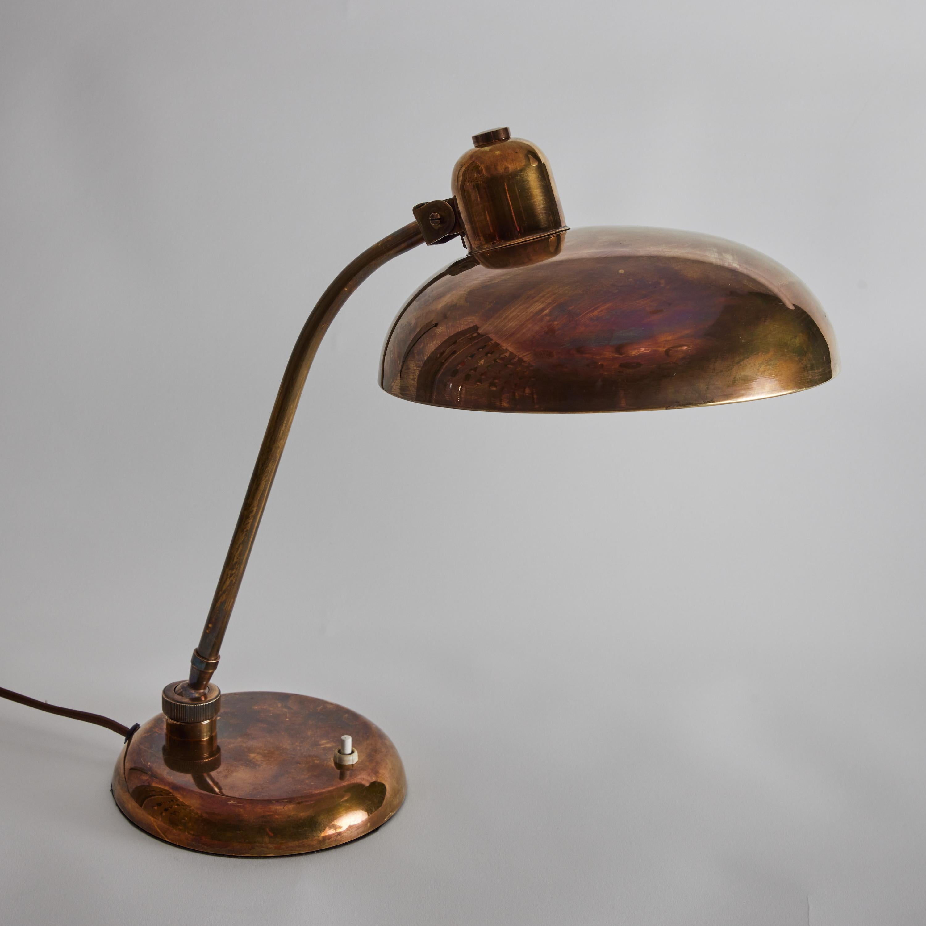 1940s Giovanni Michelucci Patinated Brass Ministerial Table Lamp for Lariolux 6