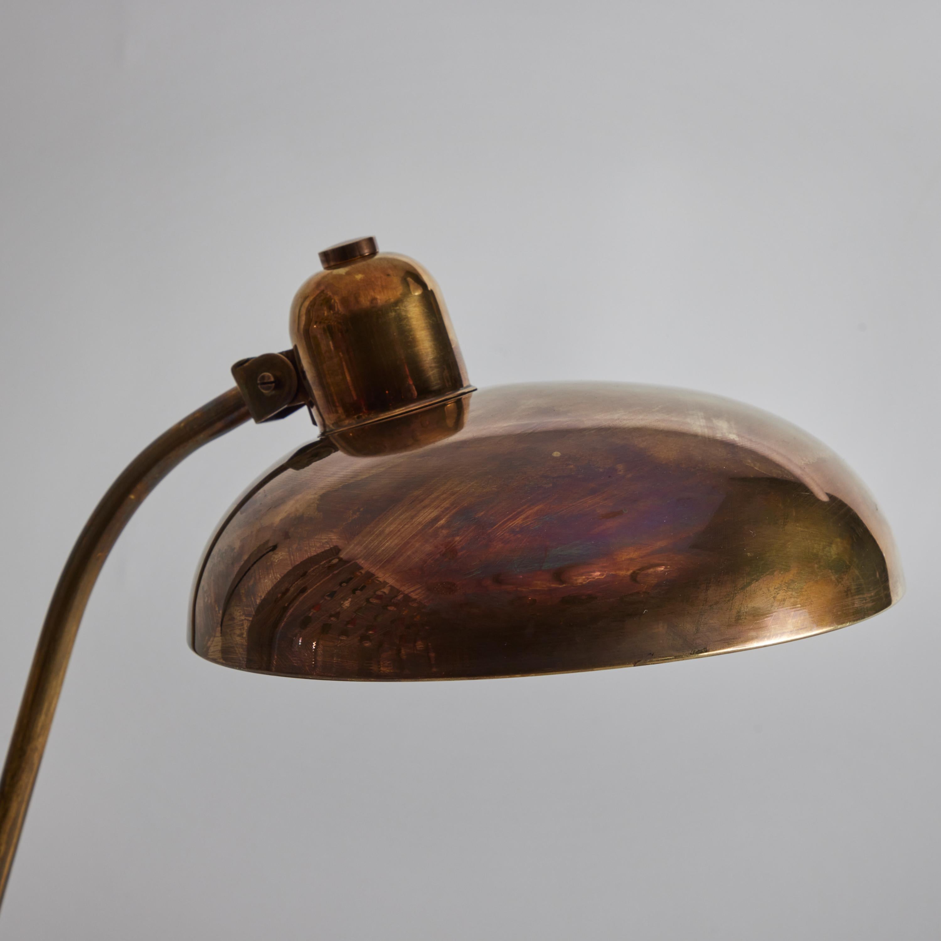 1940s Giovanni Michelucci Patinated Brass Ministerial Table Lamp for Lariolux 7