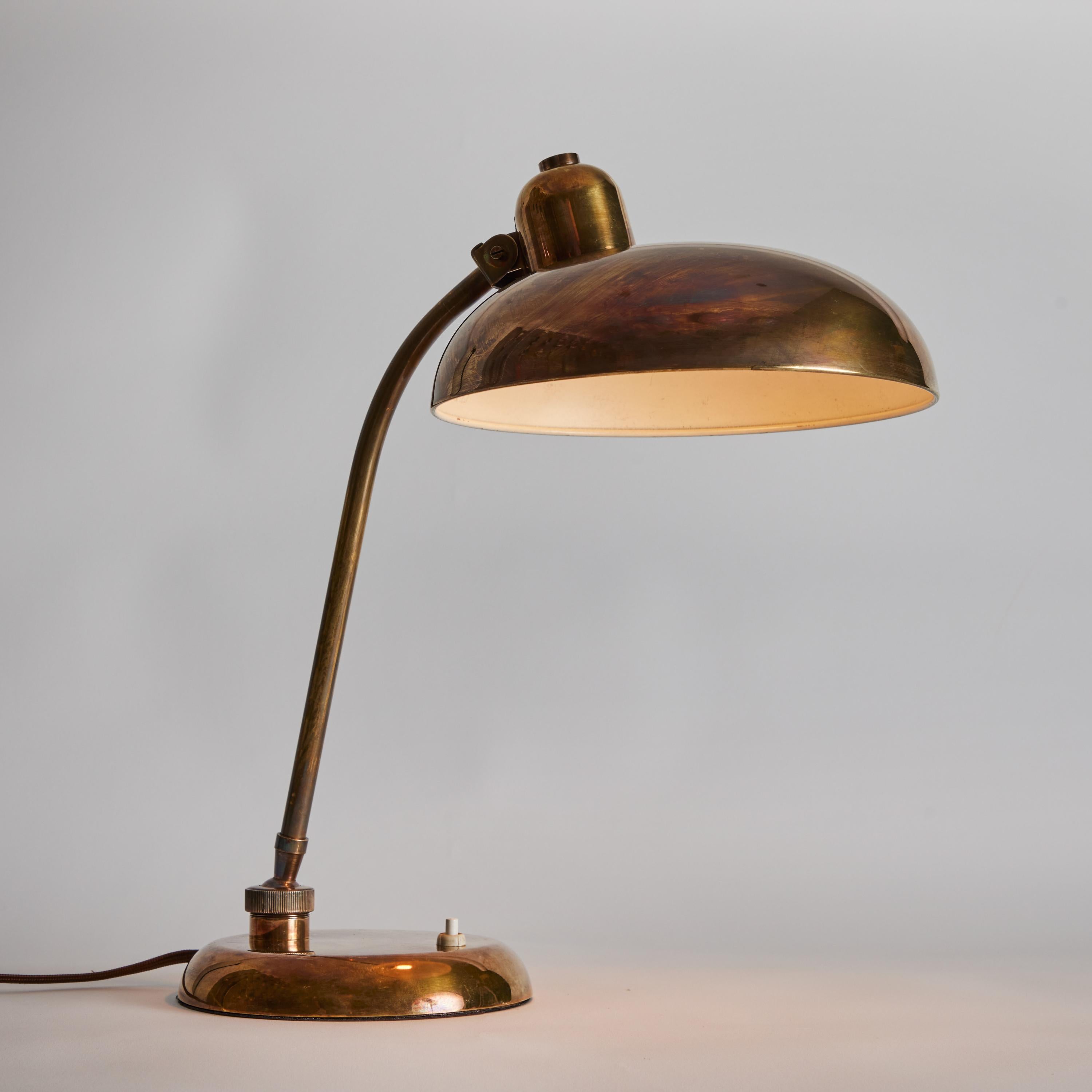1940s Giovanni Michelucci Patinated Brass Ministerial Table Lamp for Lariolux 1