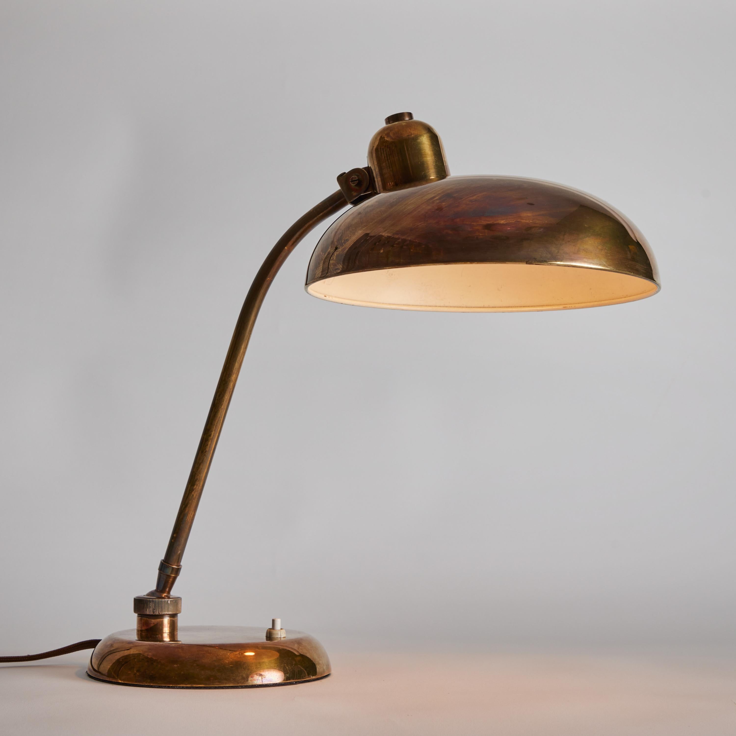 1940s Giovanni Michelucci Patinated Brass Ministerial Table Lamp for Lariolux 2