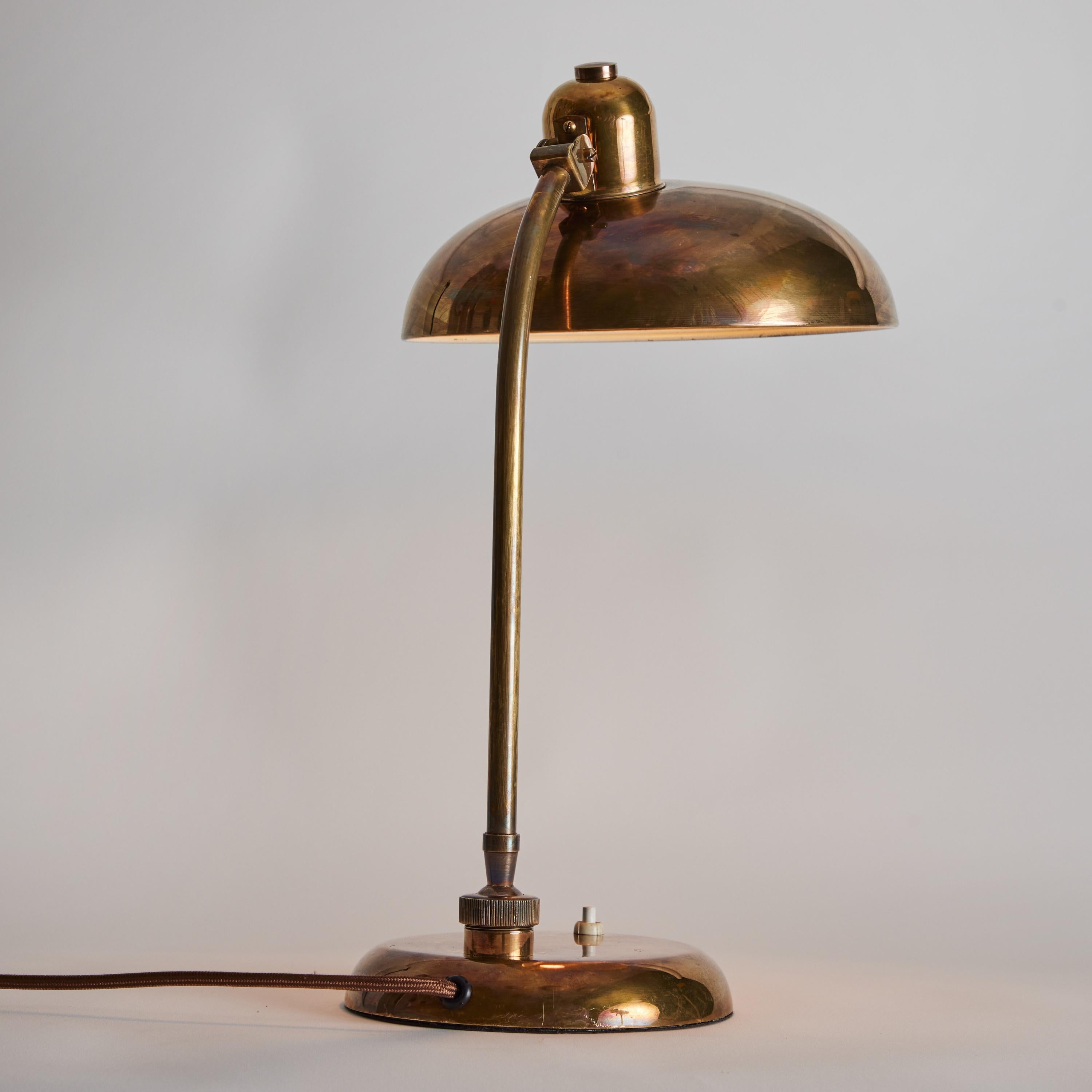 1940s Giovanni Michelucci Patinated Brass Ministerial Table Lamp for Lariolux 3