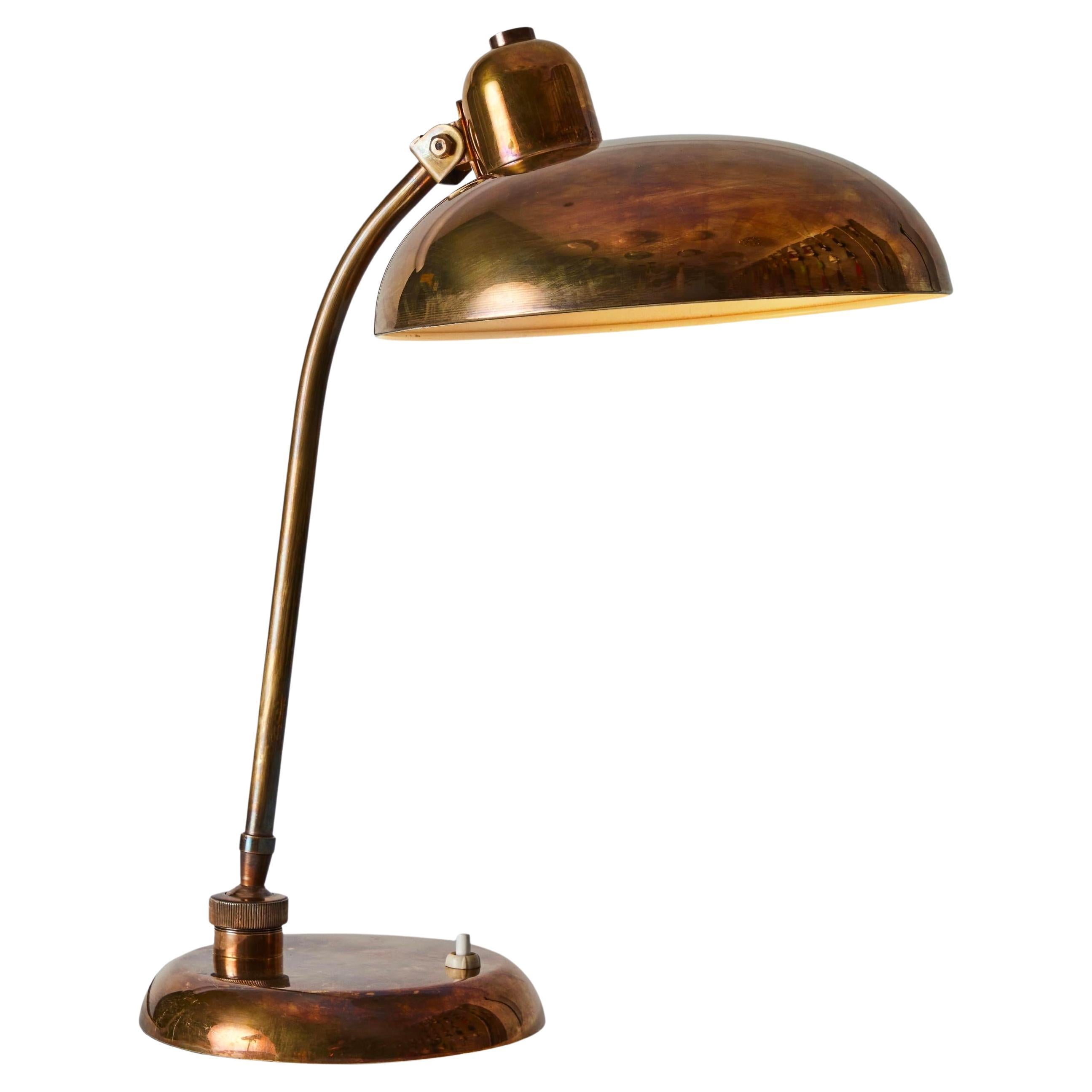 1940s Giovanni Michelucci Patinated Brass Ministerial Table Lamp for Lariolux
