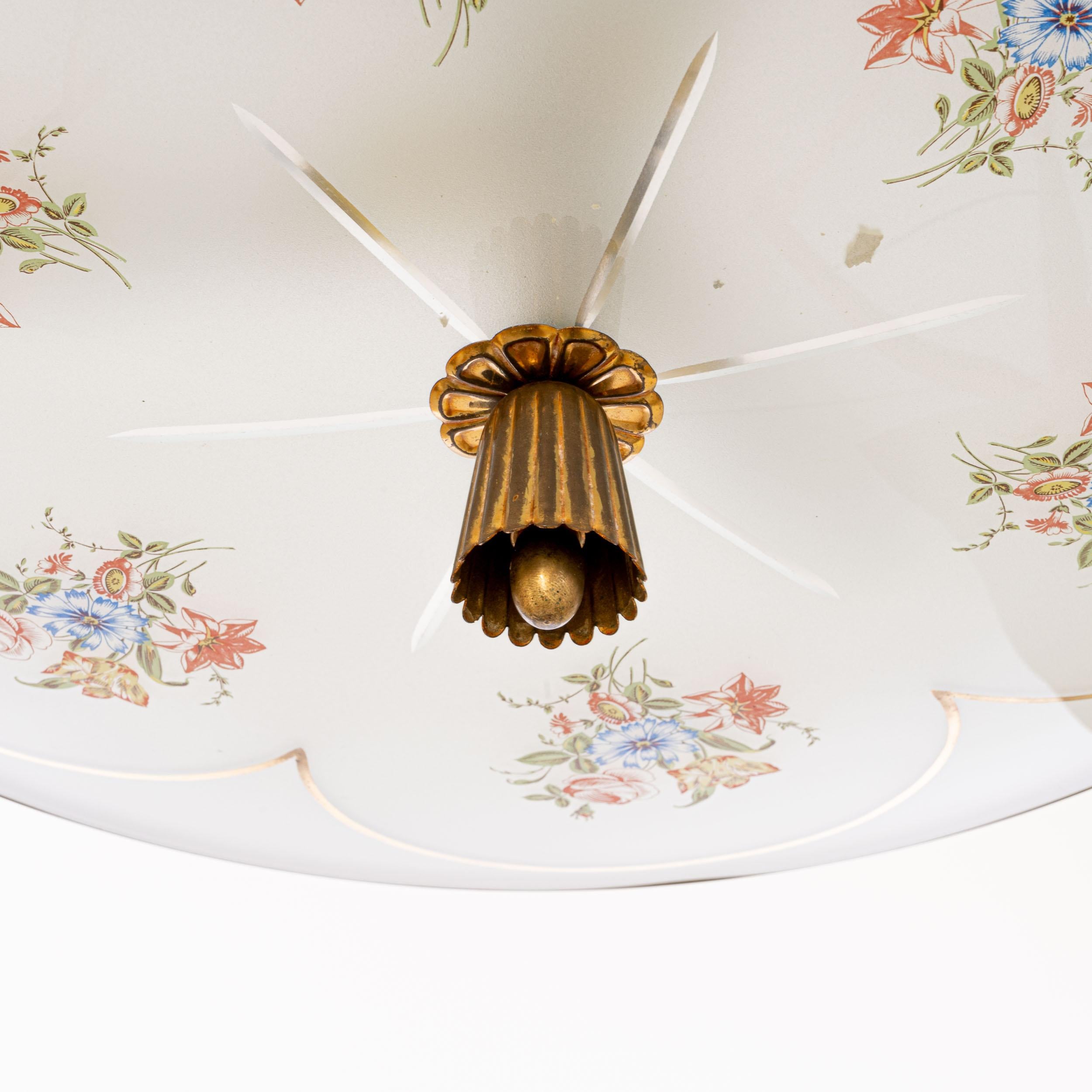 Pendentif en verre et laiton des années 1940 attribué à Pietro Chiesa en vente 5